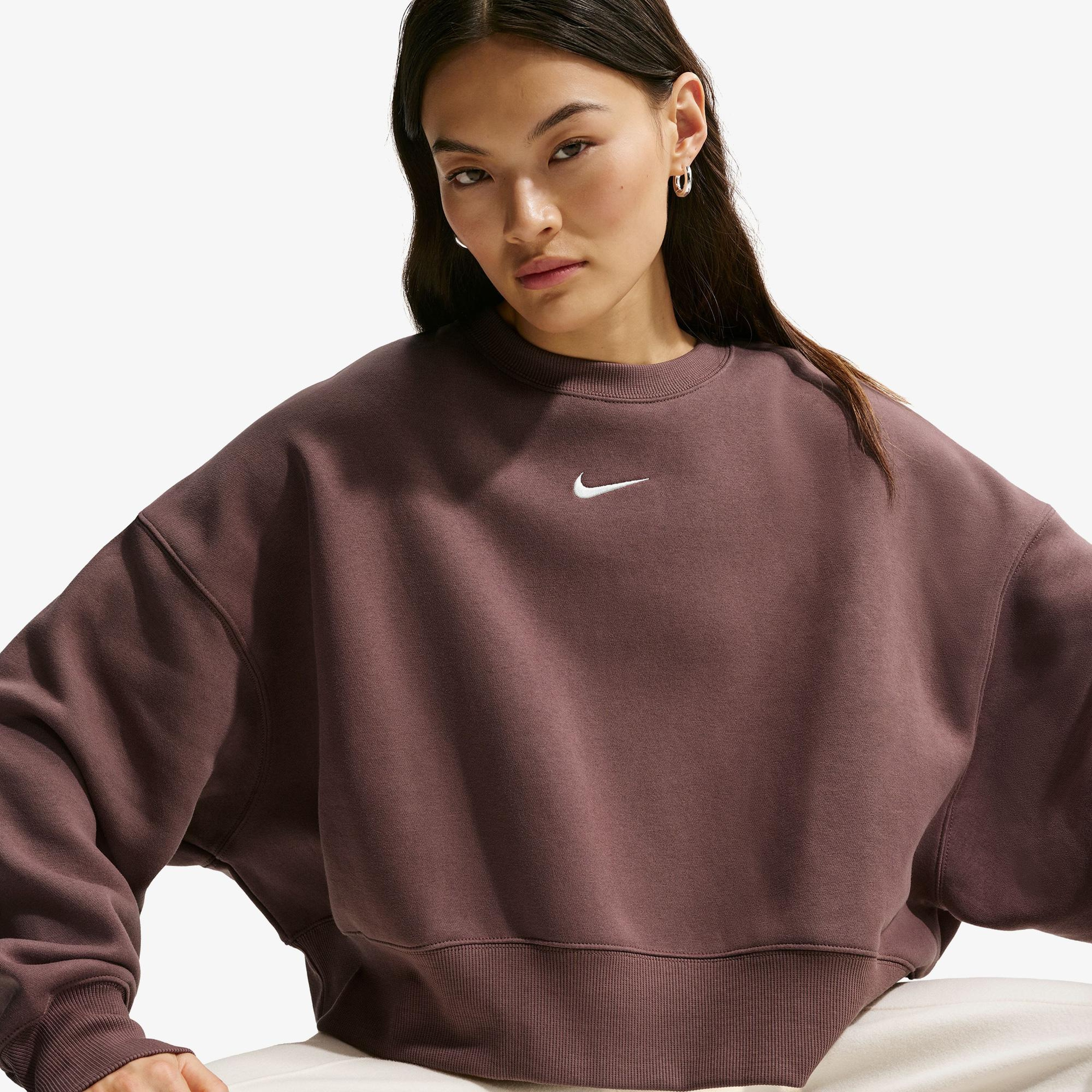 Nike Sportswear Phoenix Fleece Kadın Mor Sweatshirt