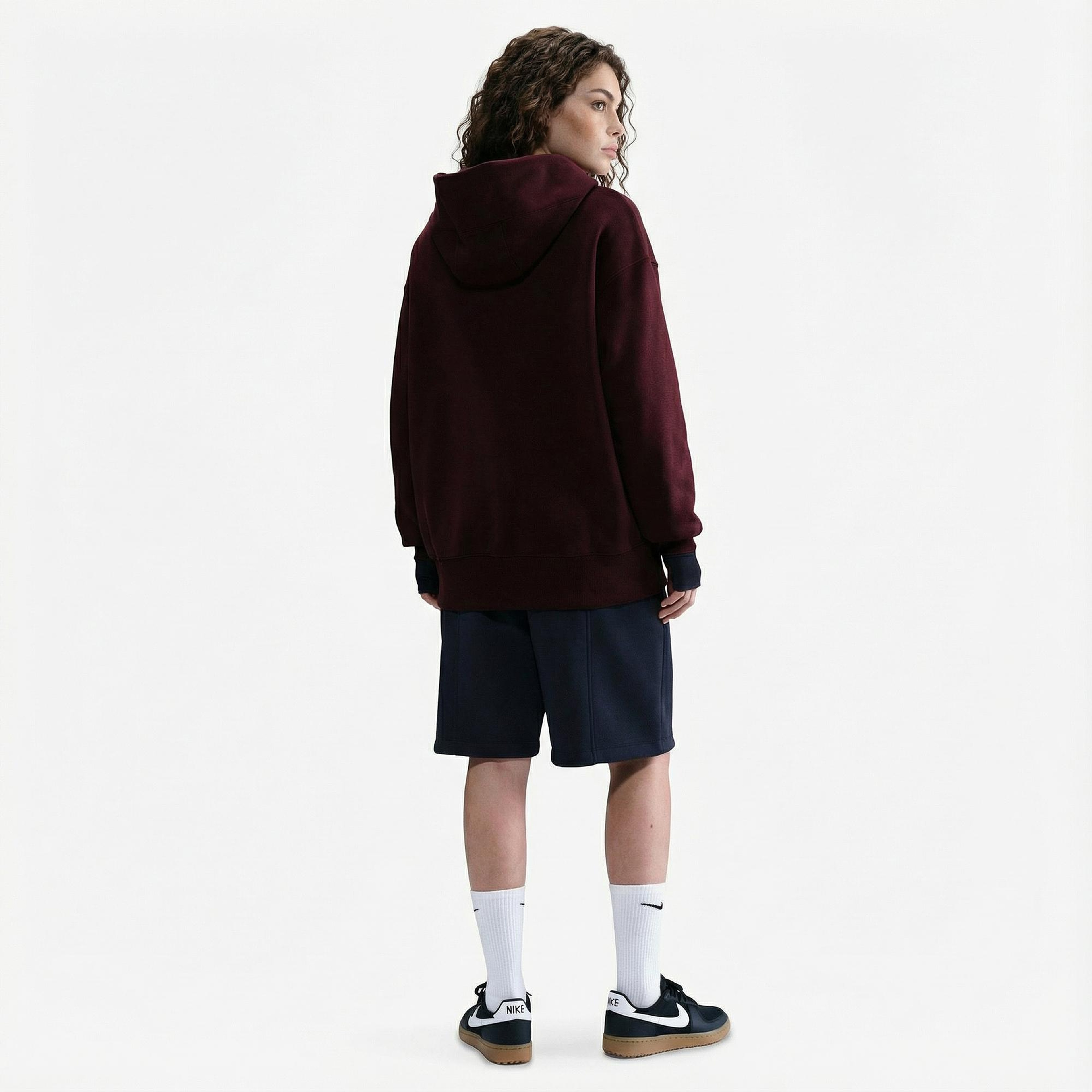 Nike Sportswear Phoenix Fleece Oversize Kadın Bordo Hoodie