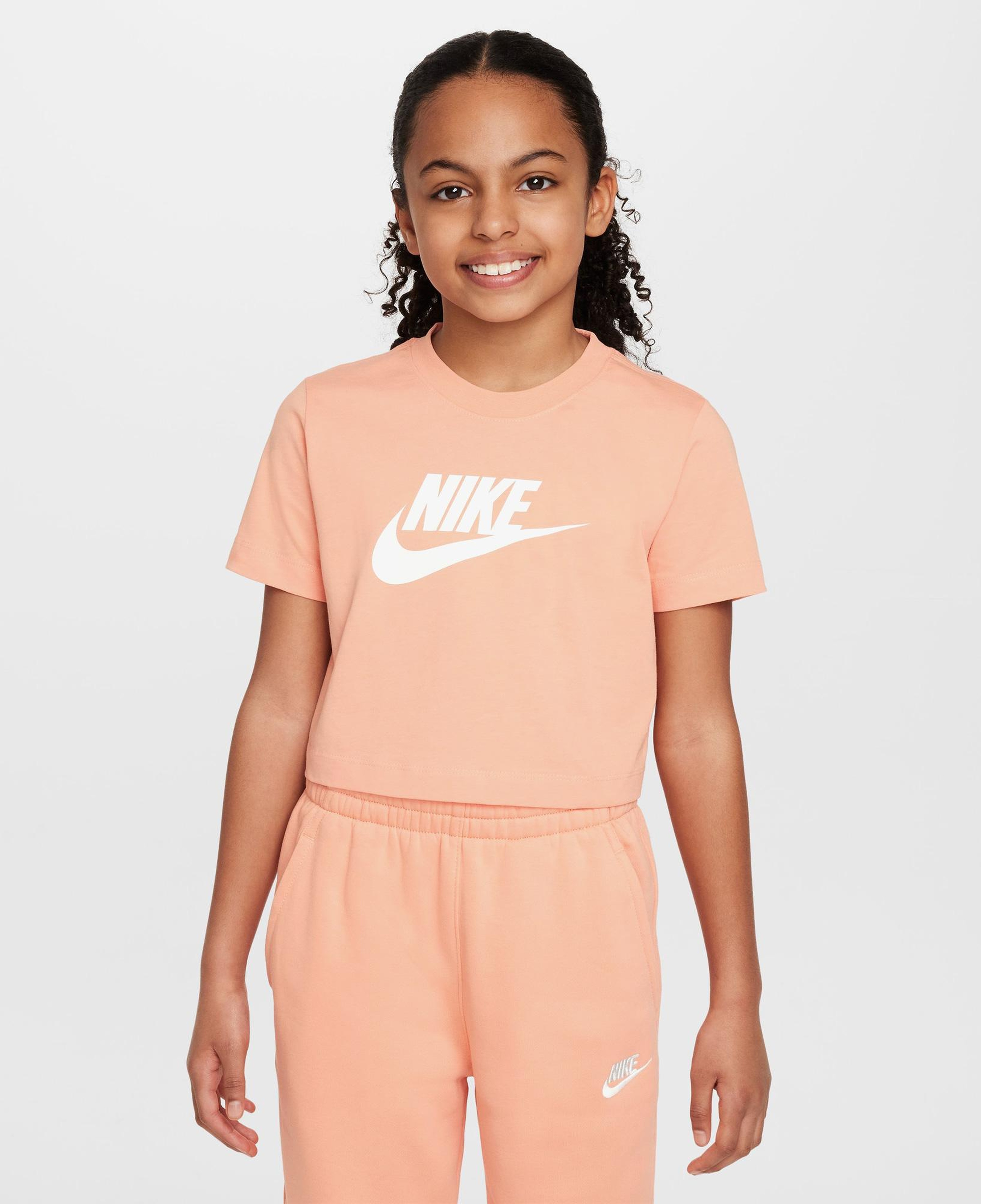Nike Sportswear Futura Çocuk Turuncu Crop T-Shirt