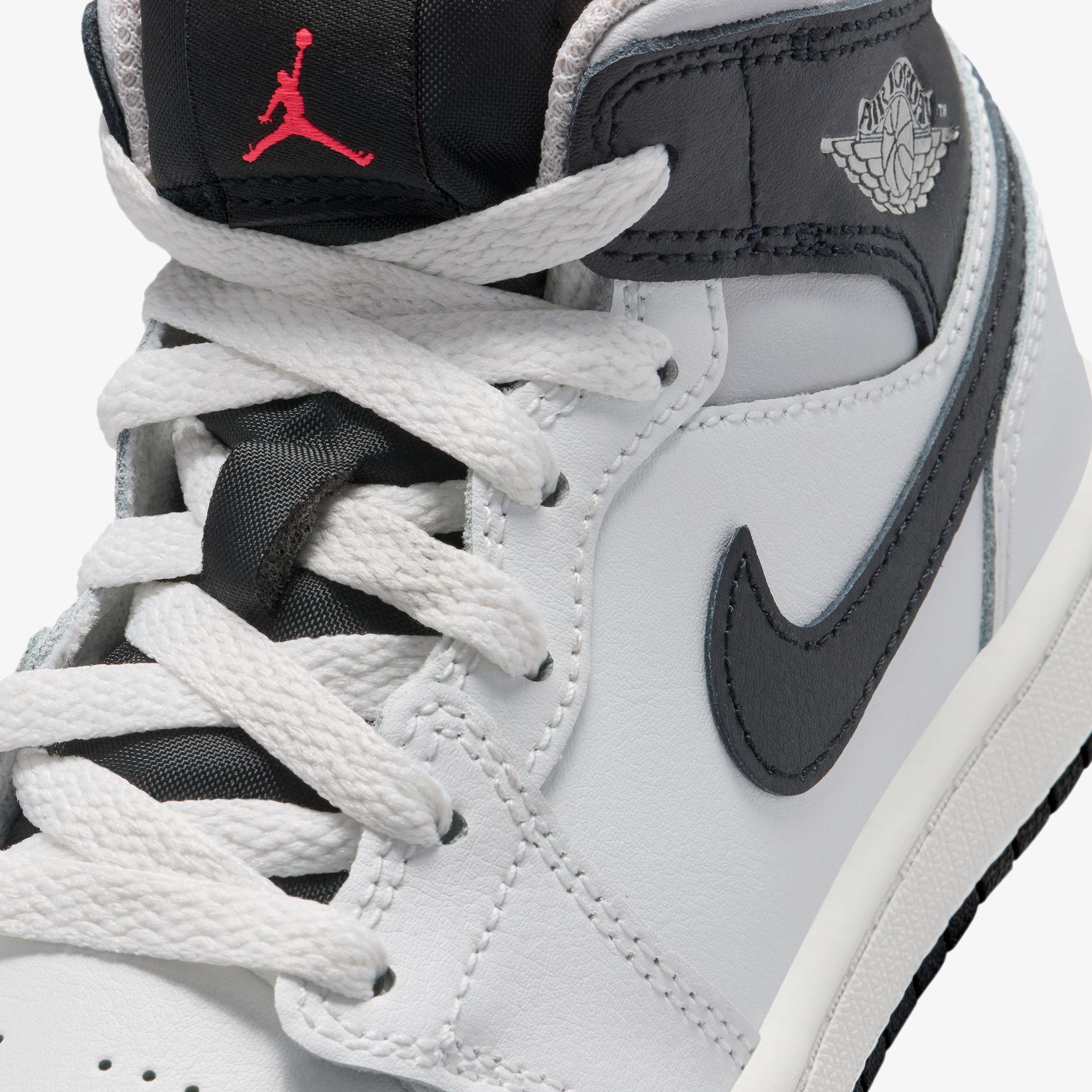 Jordan 1 Mid Çocuk Gri Spor Ayakkabı