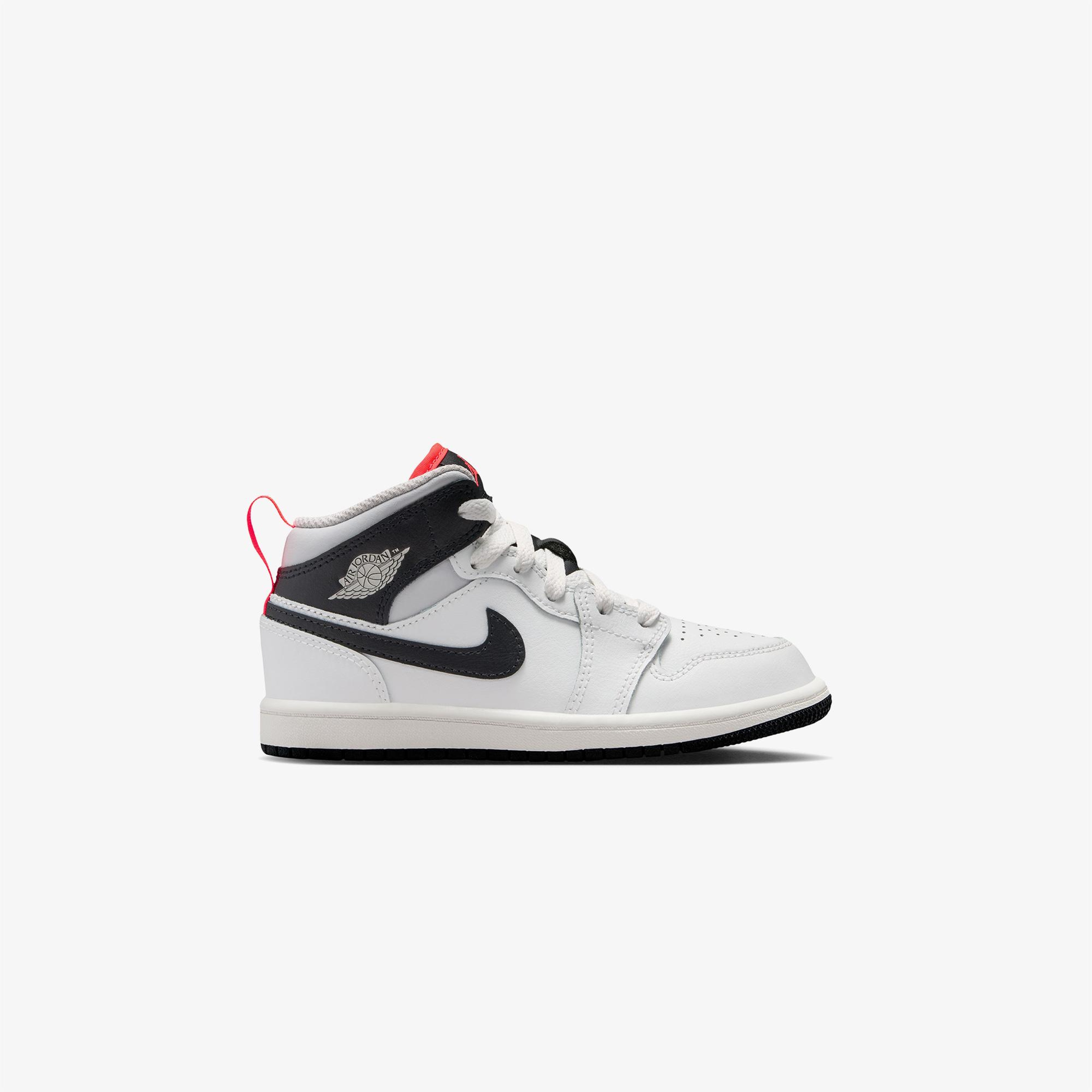 Jordan 1 Mid Çocuk Gri Spor Ayakkabı
