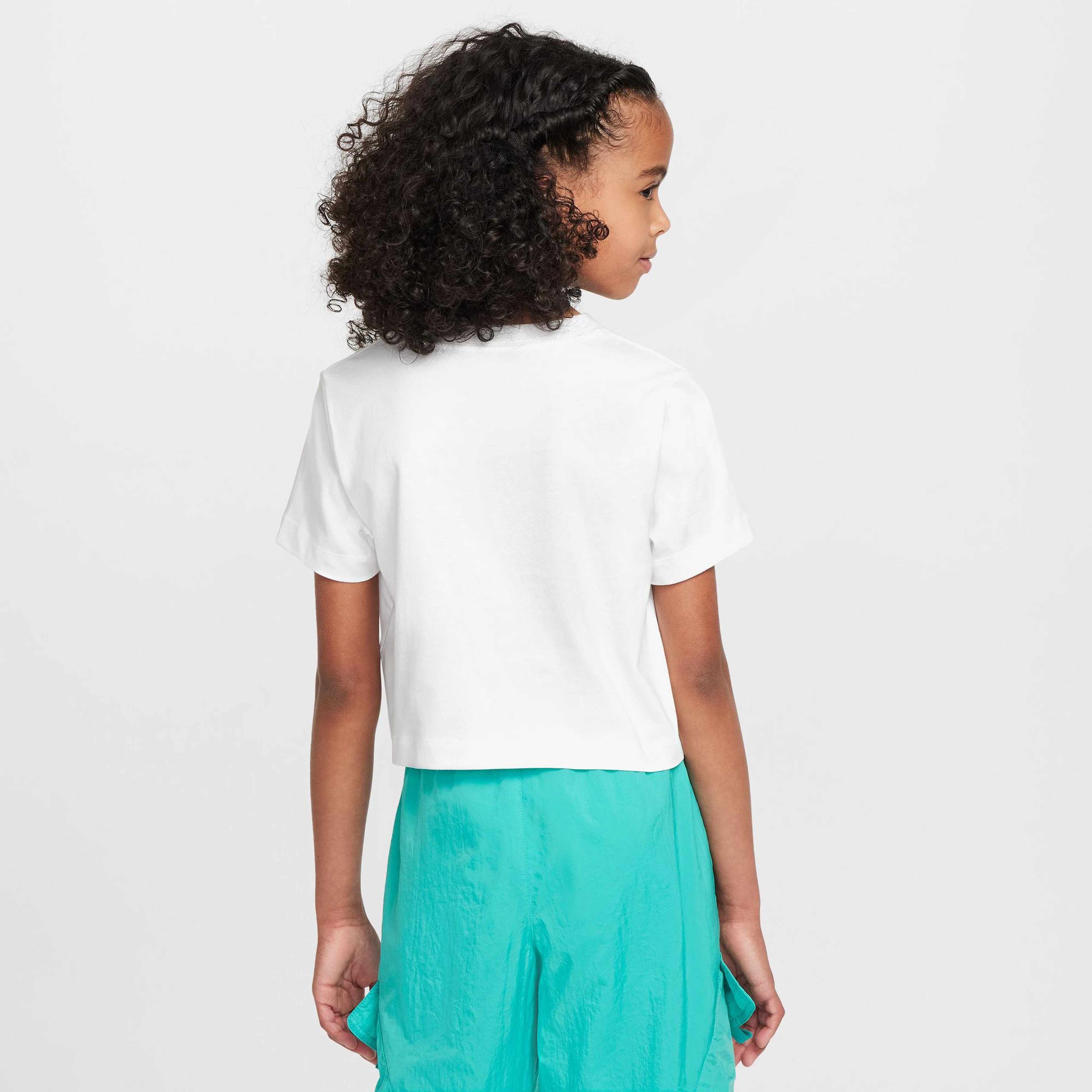 Nike Sportswear Futura Çocuk Beyaz Crop T-Shirt