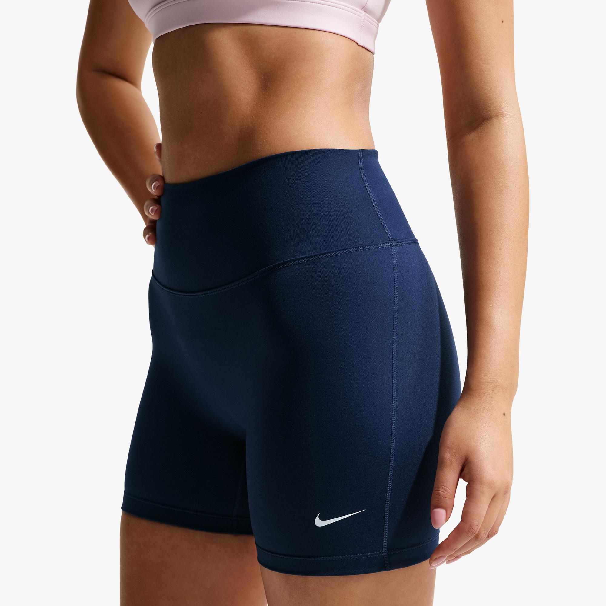 Nike Dri-Fit One Yüksel Belli 13 cm Kadın Lacivert Kısa Tayt