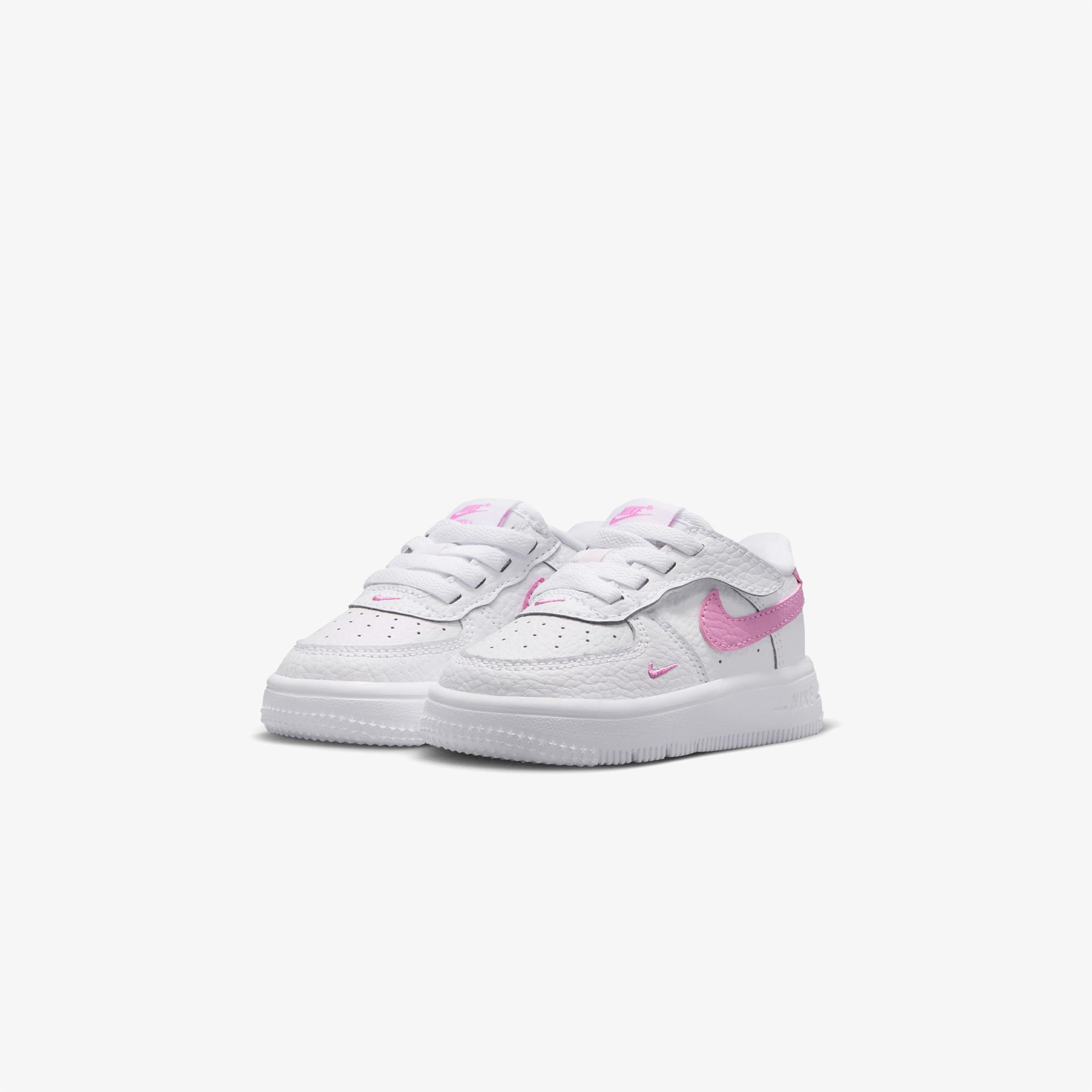 Nike Force 1 Low EasyOn Çocuk Beyaz/Pembe Spor Ayakkabı