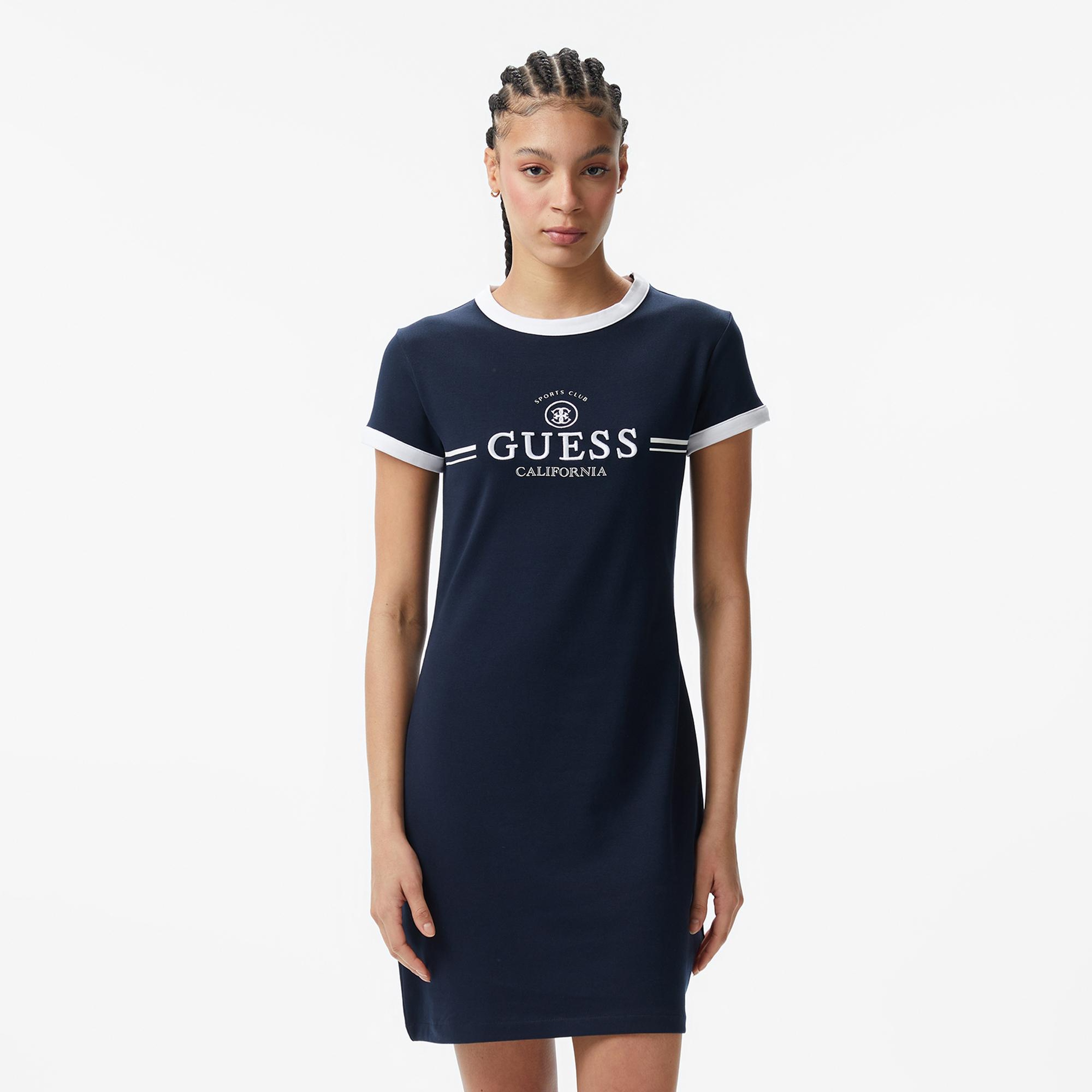 Guess Mila Aktif Straplez Kadın Lacivert Elbise