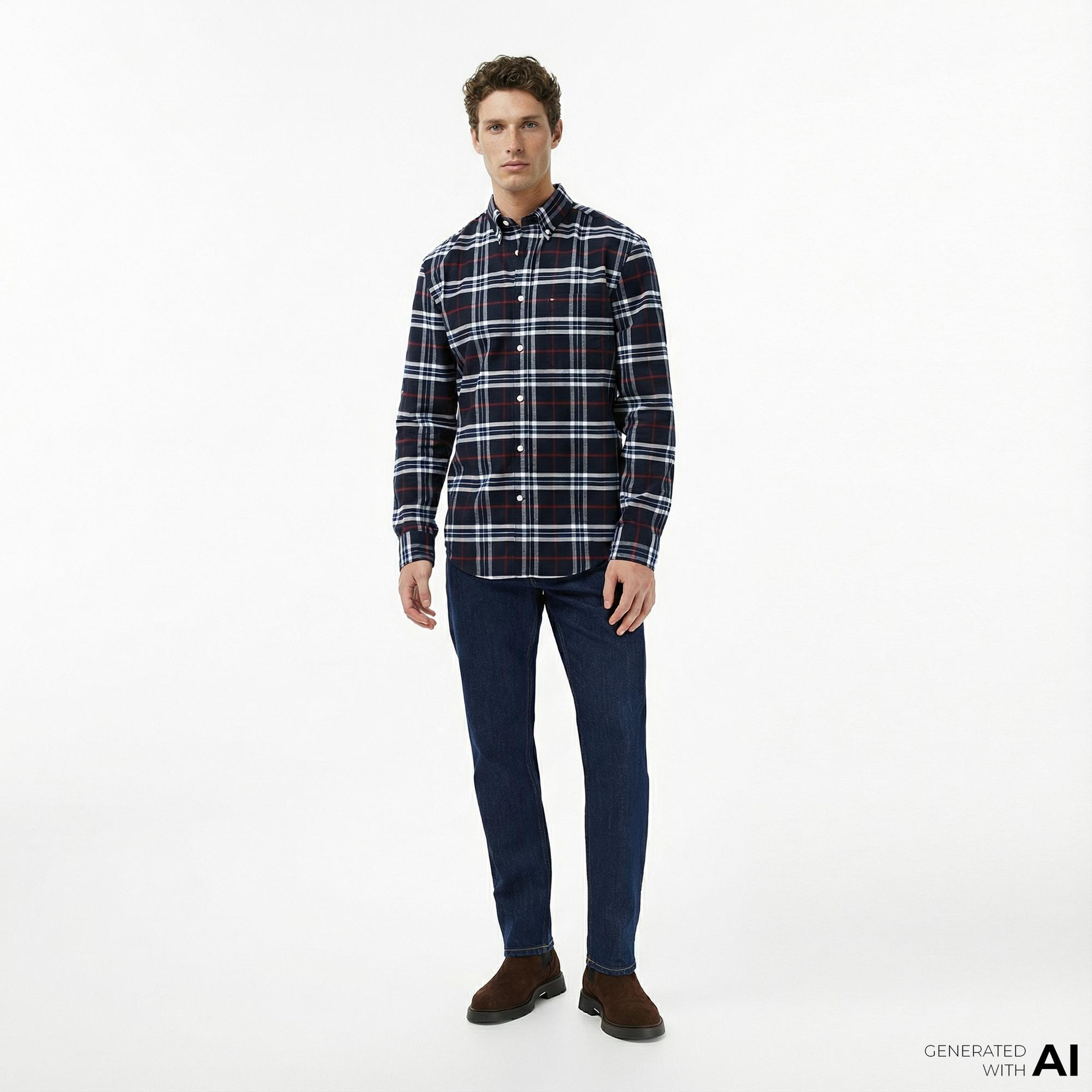 Tommy Hilfiger Ryan Slim Di4156 Erkek Koyu Mavi Straight Jean