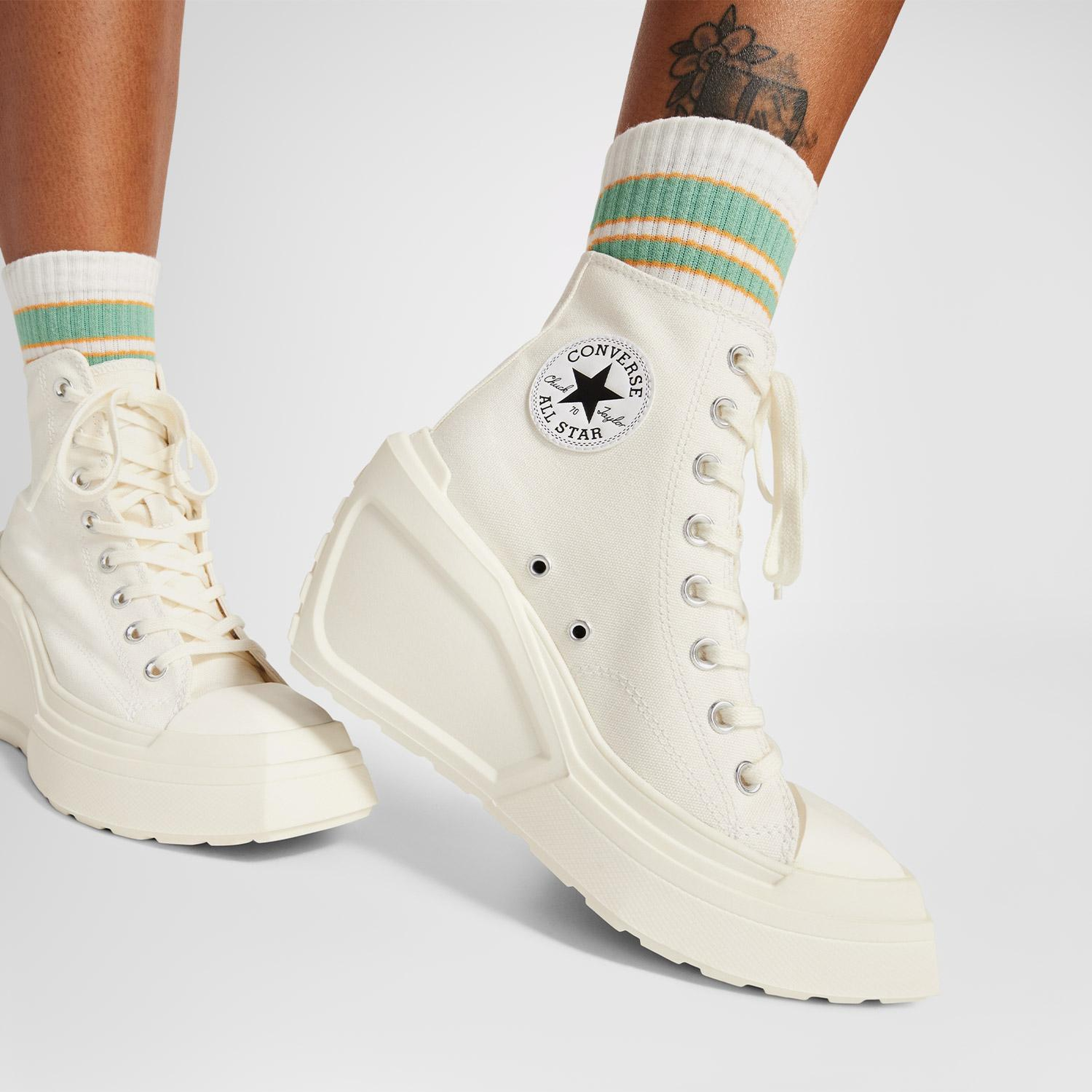 Converse Chuck 70 De Luxe Wedge Kadın Krem Sneaker
