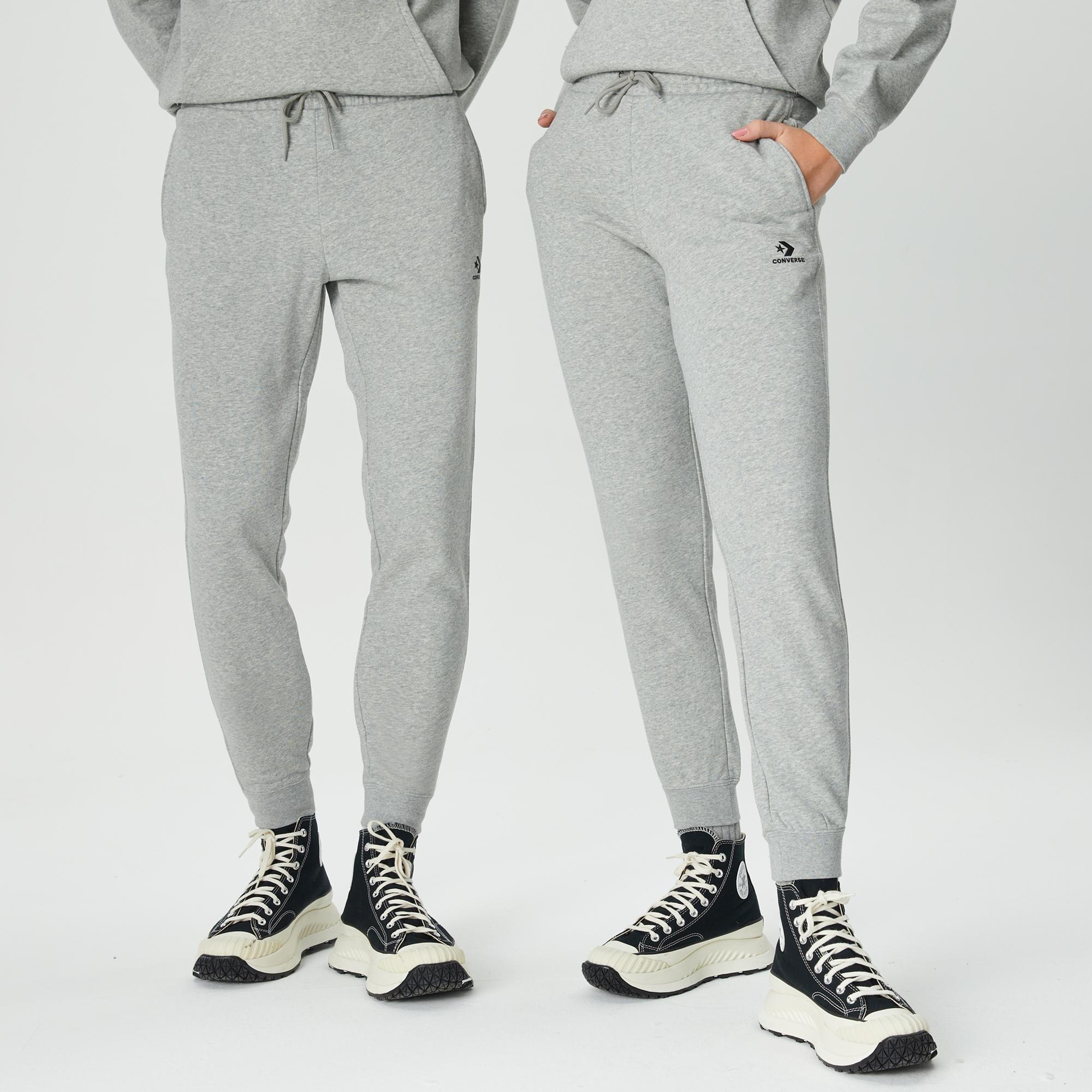 Converse Go-To Embroidered Star Chevron Unisex Gri Eşofman Altı