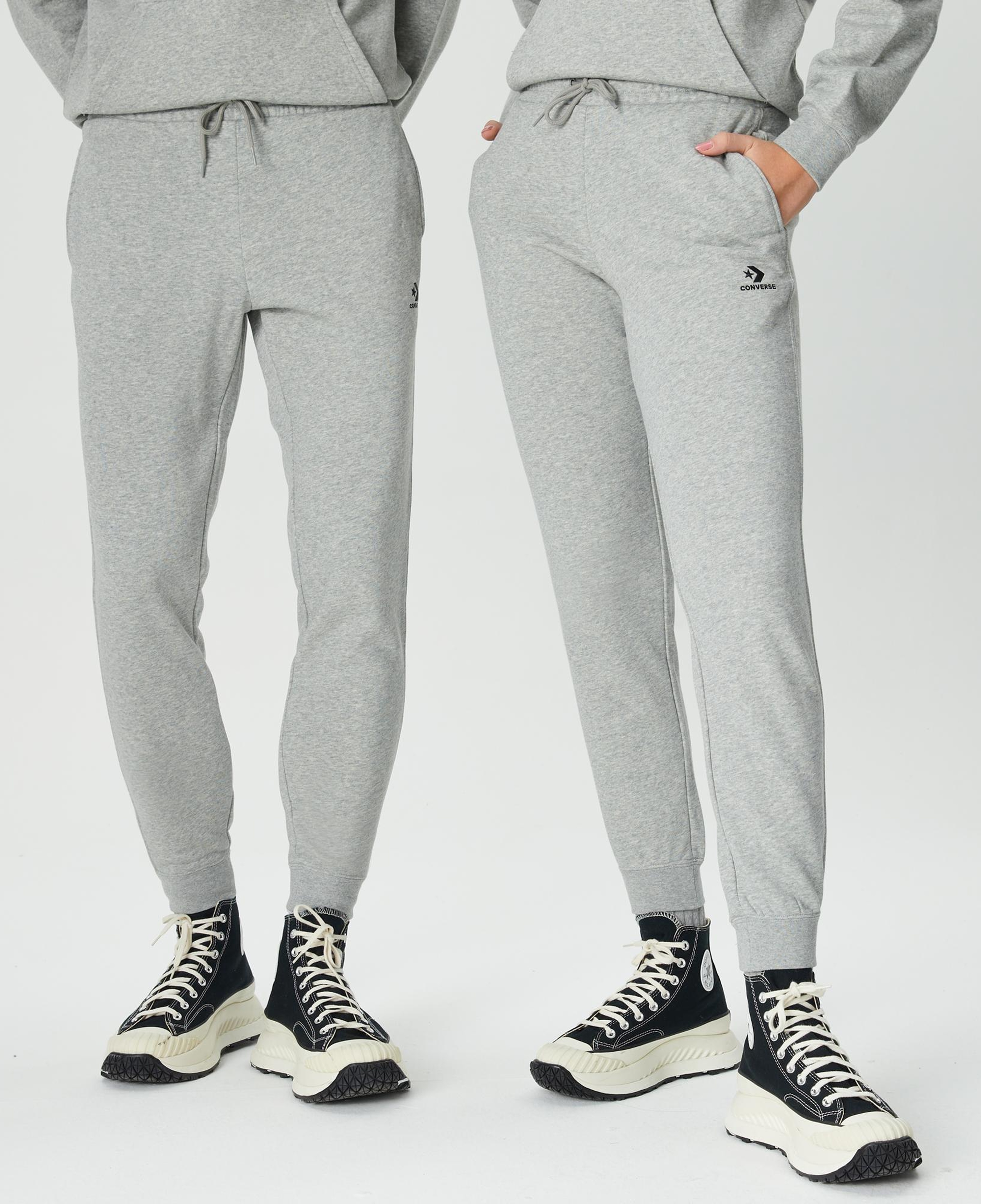 Converse Go-To Embroidered Star Chevron Unisex Gri Eşofman Altı