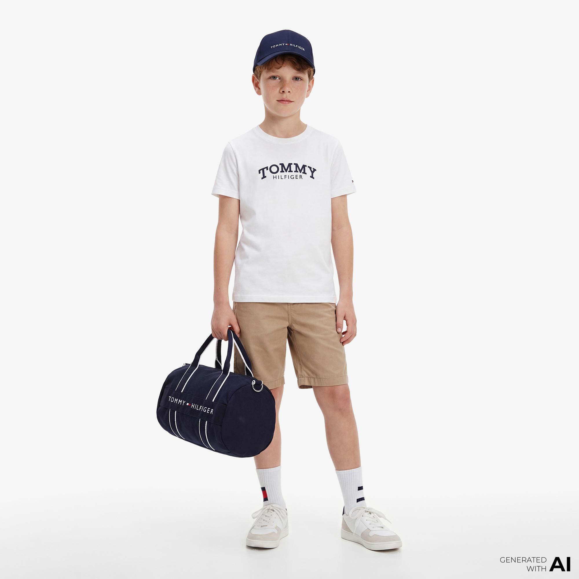 Tommy Hilfiger Monotype Çocuk Beyaz T-Shirt