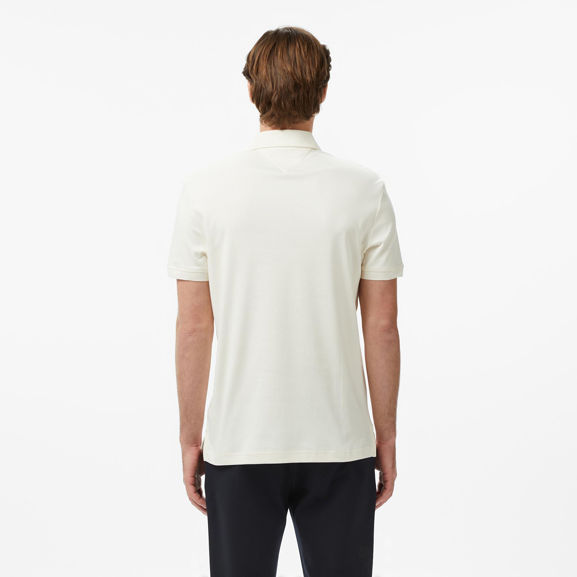 Tommy Hilfiger Elevated Essentials Erkek Krem Rengi Polo Yaka T-Shirt
