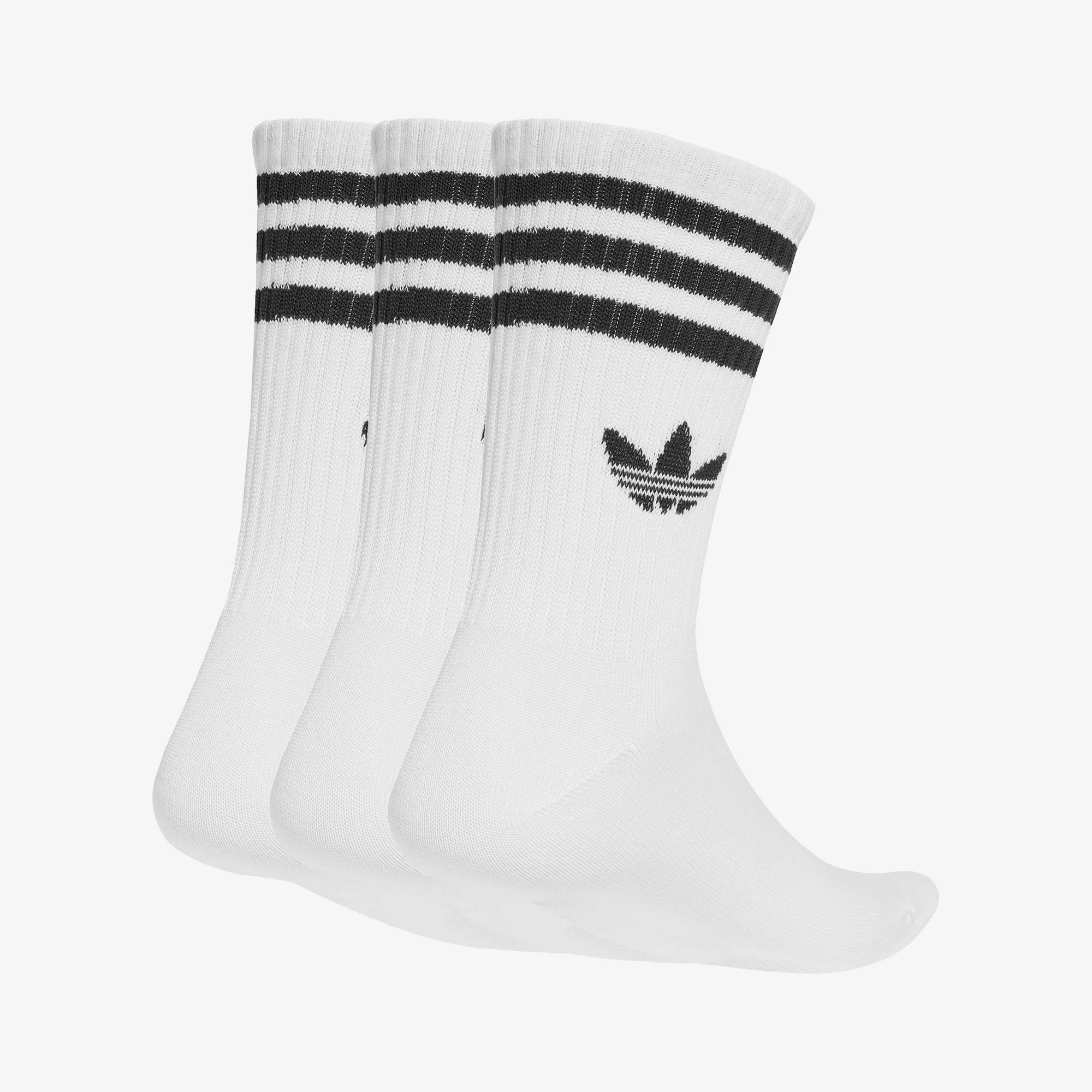 adidas 3-Stripes Crew 3' lü Unisex Beyaz Çorap
