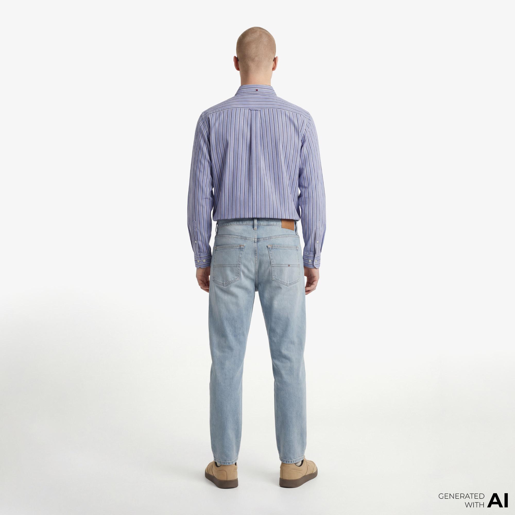 Tommy Hilfiger Visual Wash Erkek Lacivert Jean