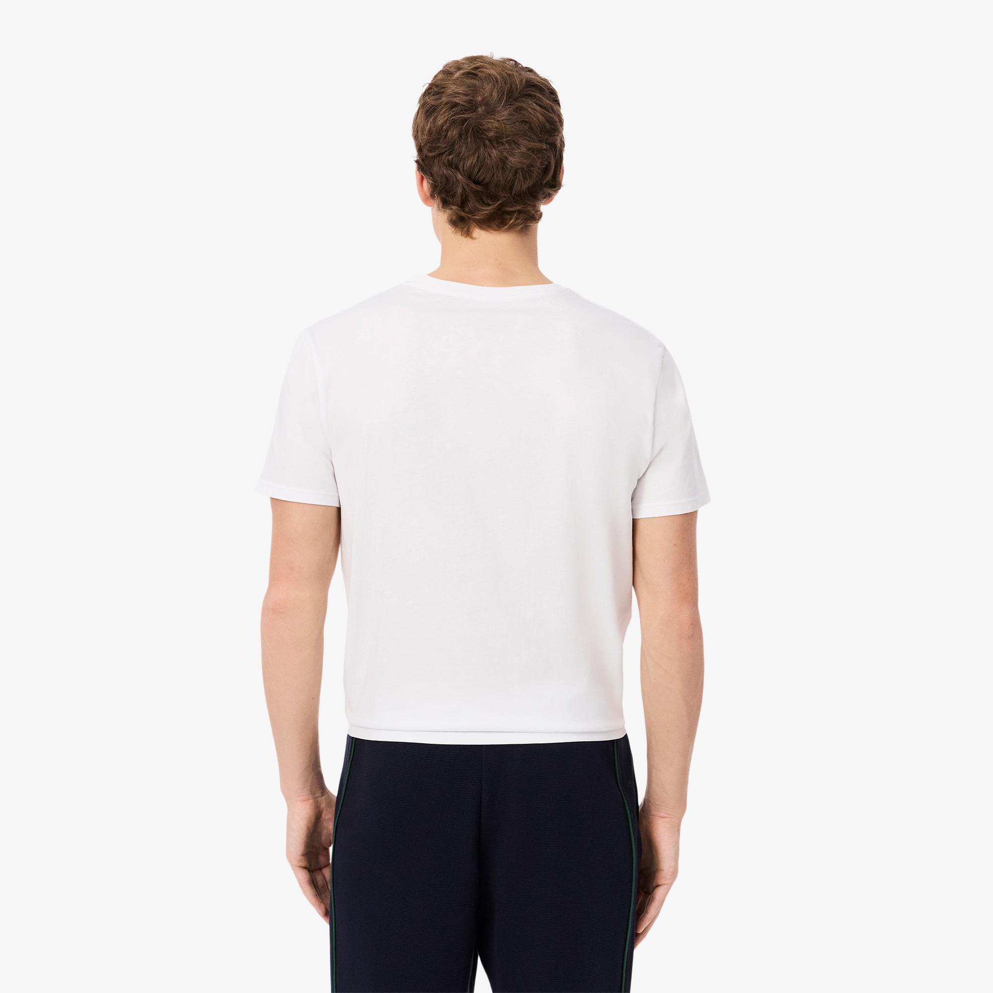 Lacoste Erkek Regular Fit 3'lü Beyaz Pijama Üstü