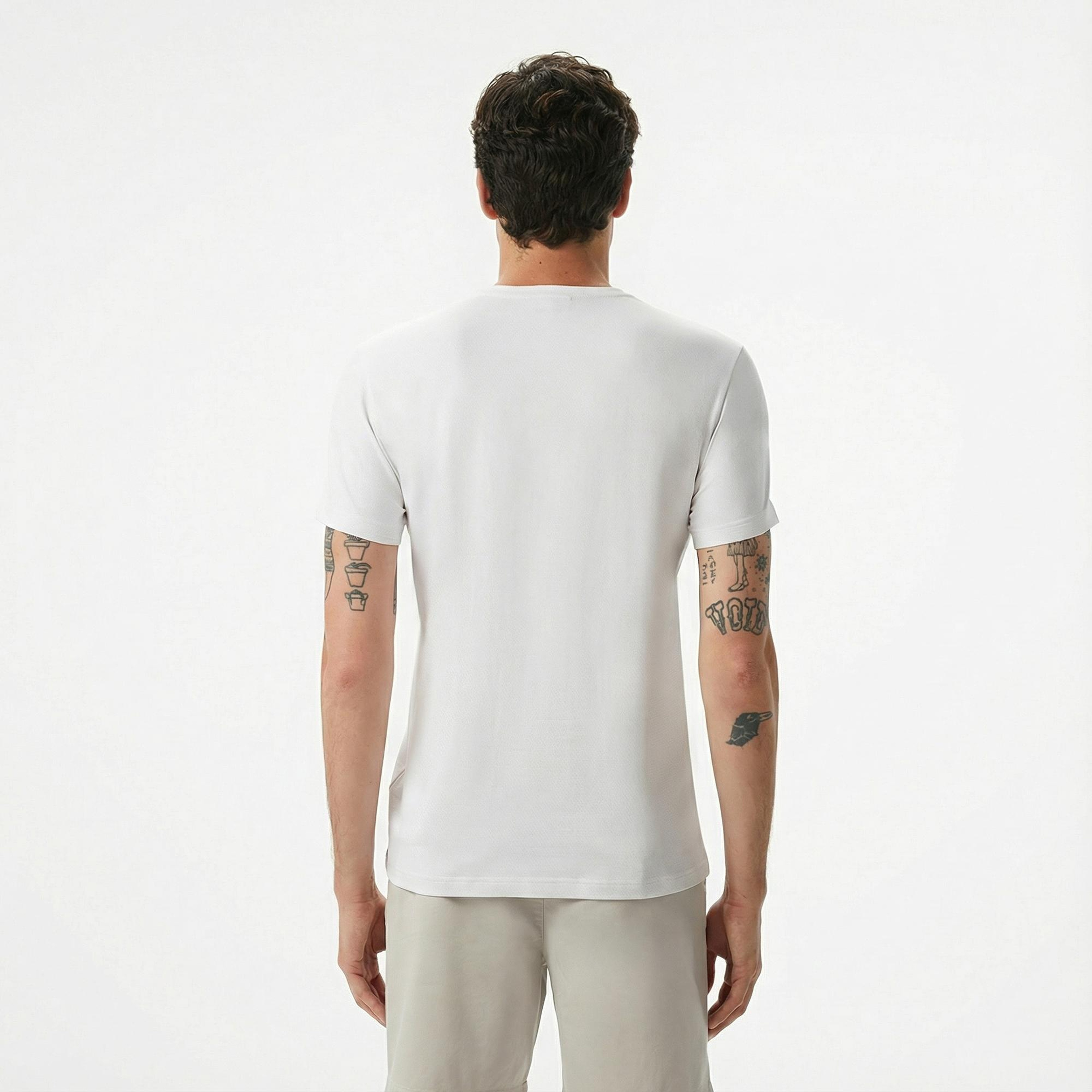 Lacoste Erkek Slim Fit Bisiklet Yaka Beyaz T-Shirt