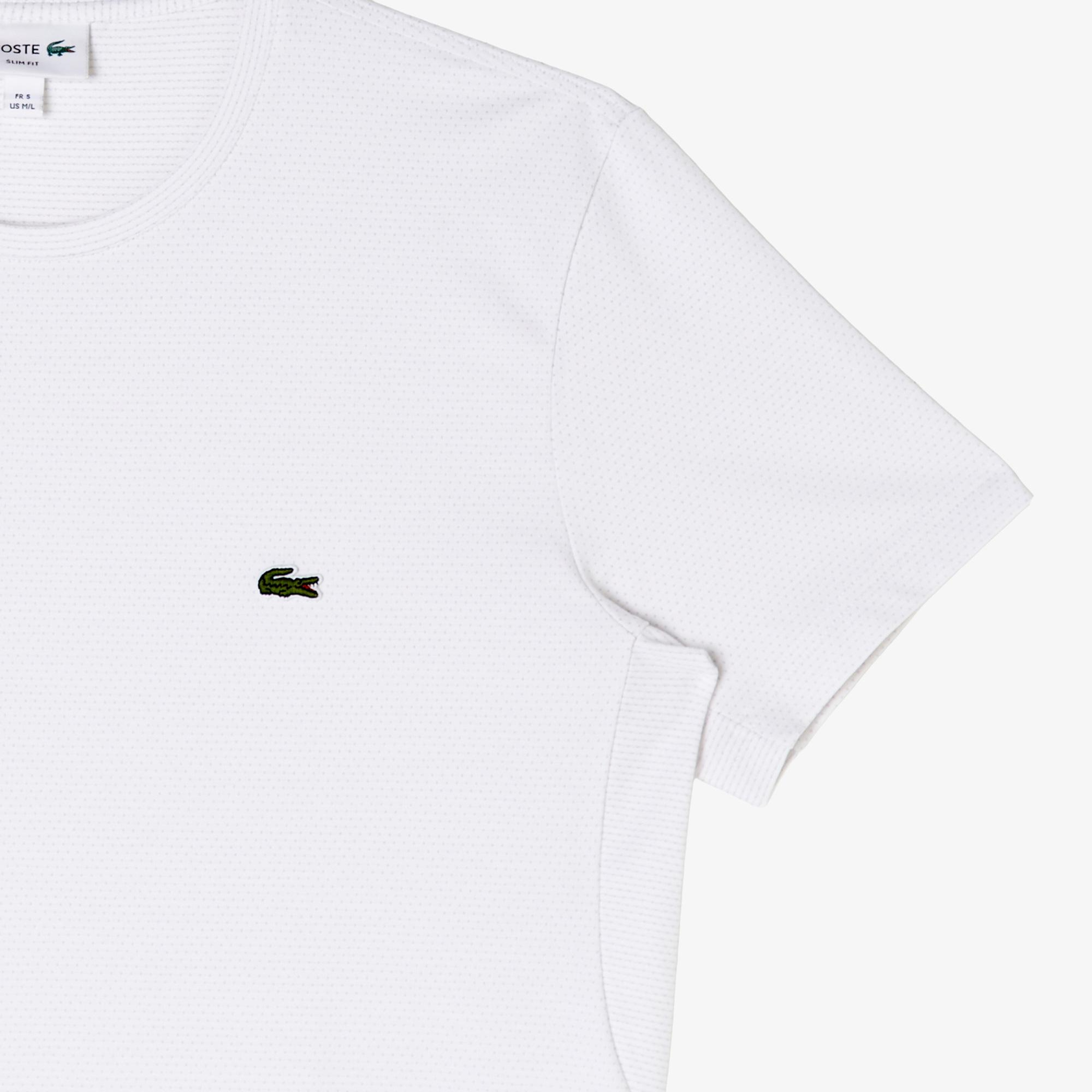 Lacoste Erkek Slim Fit Bisiklet Yaka Beyaz T-Shirt