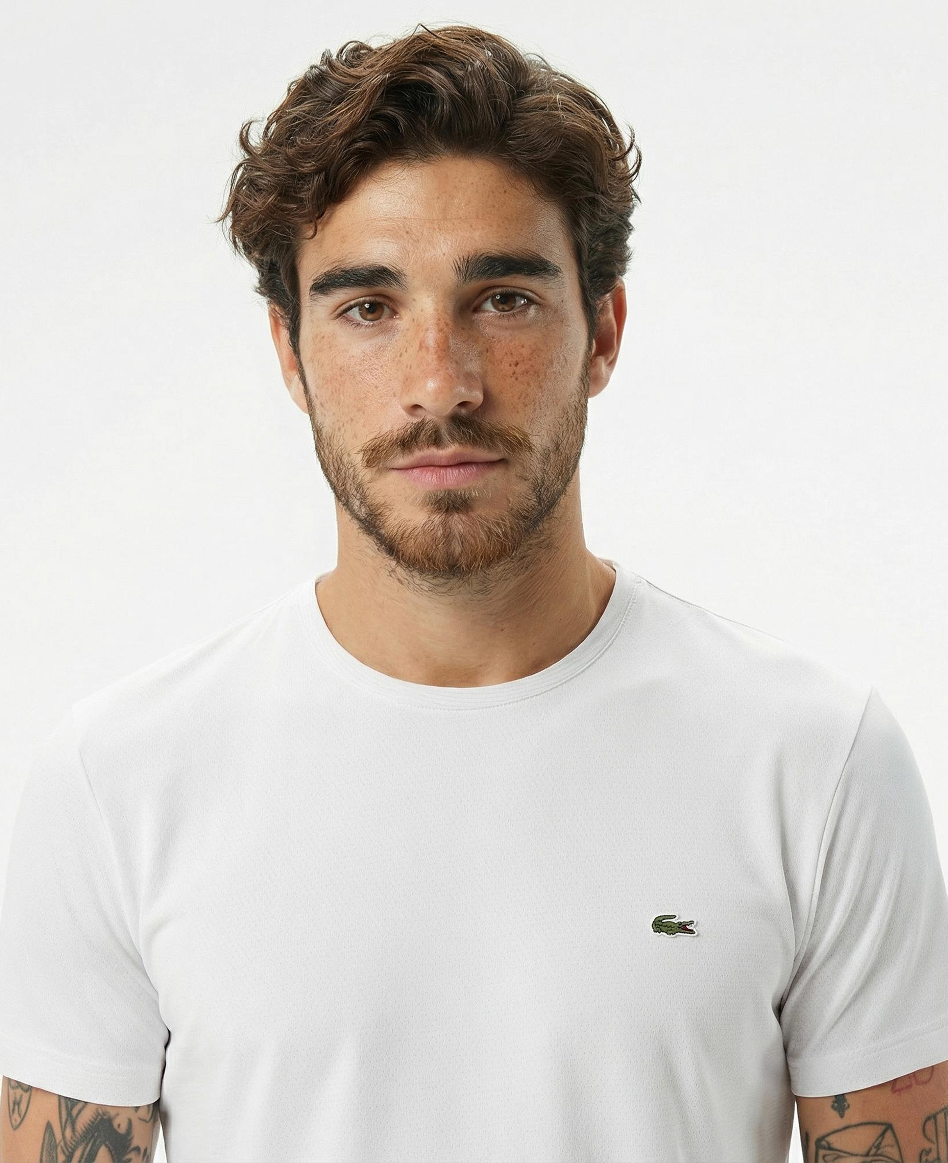 Lacoste Erkek Slim Fit Bisiklet Yaka Beyaz T-Shirt