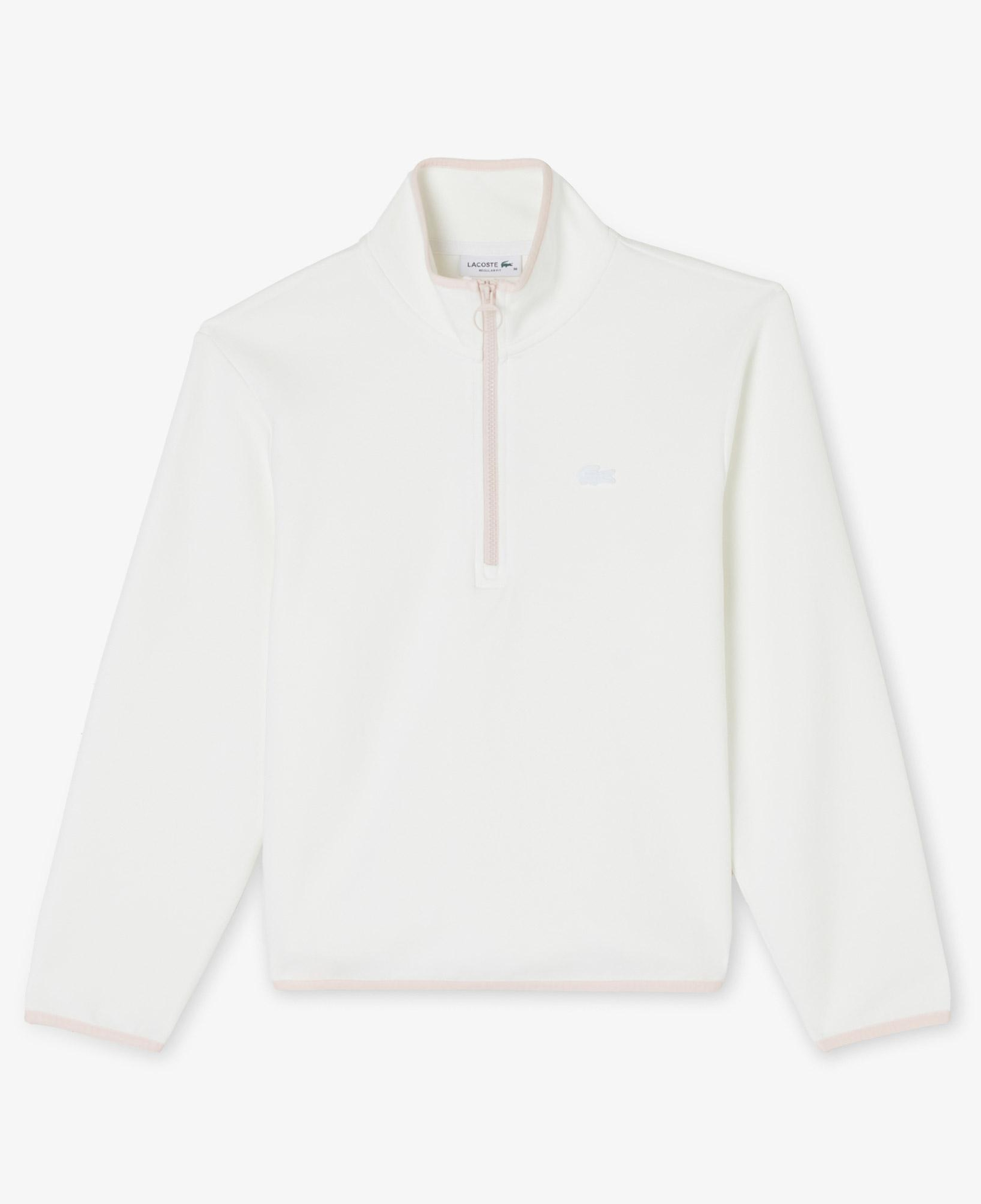 Lacoste Kadın Regular Fit Yarım Fermuarlı Beyaz Sweatshirt