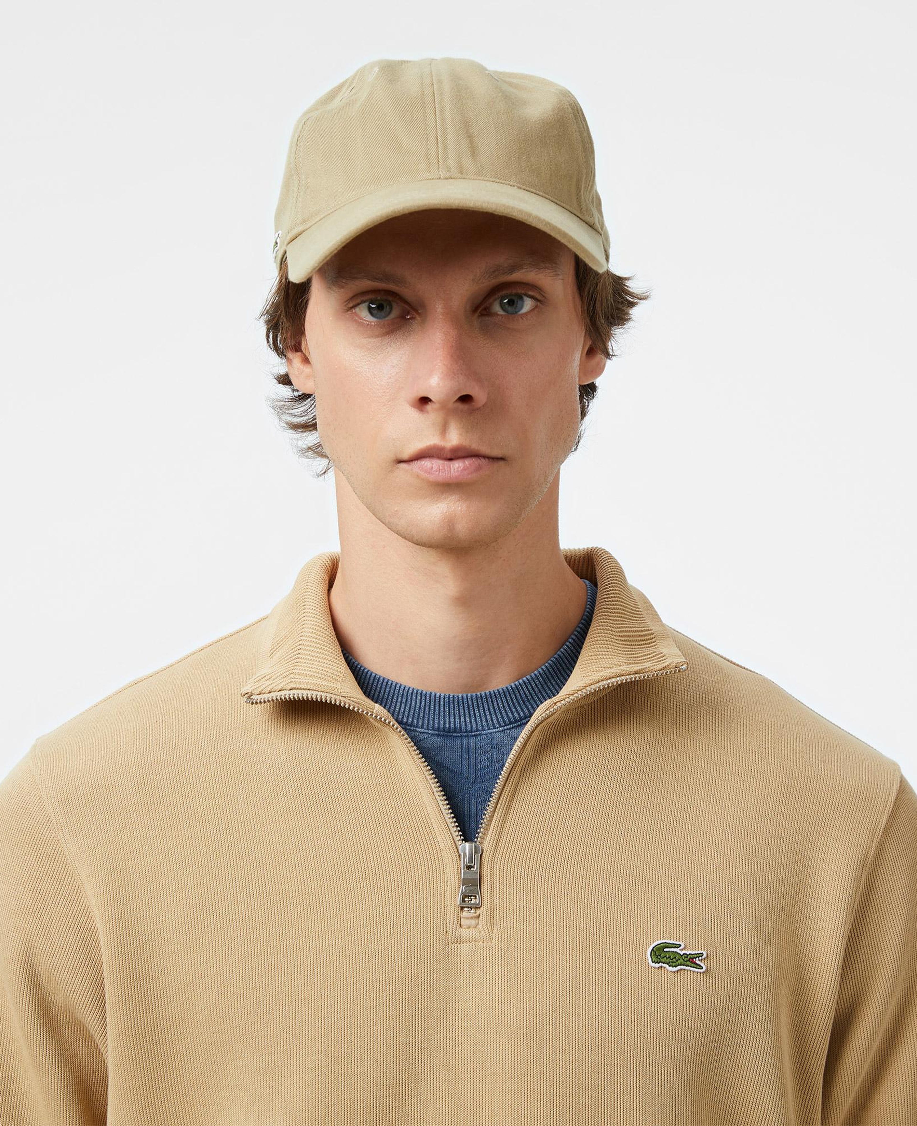 Lacoste Erkek Classic Fit Yarım Fermuarlı Bej Sweatshirt