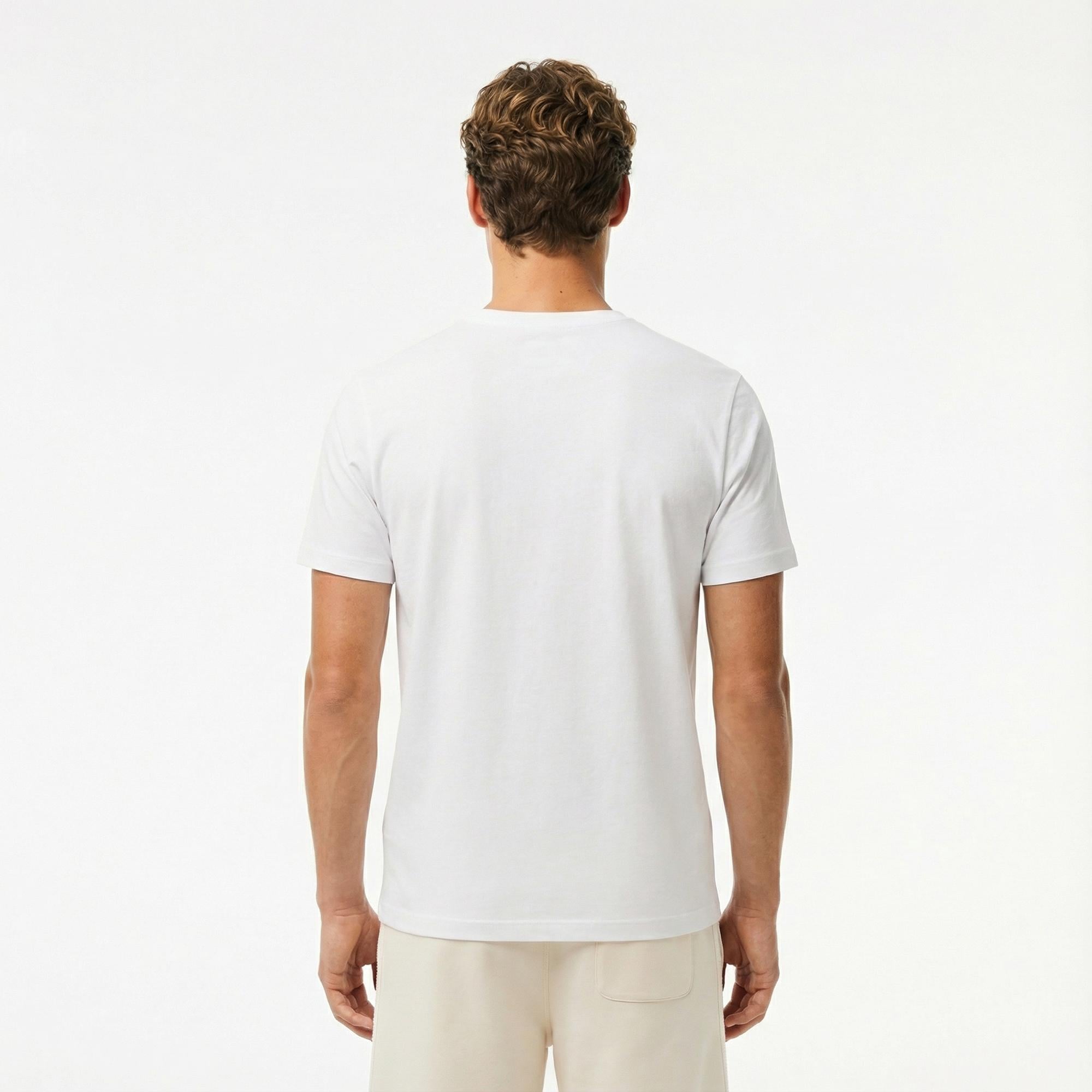 Lacoste Erkek Regular Fit Bisiklet Yaka Beyaz T-Shirt