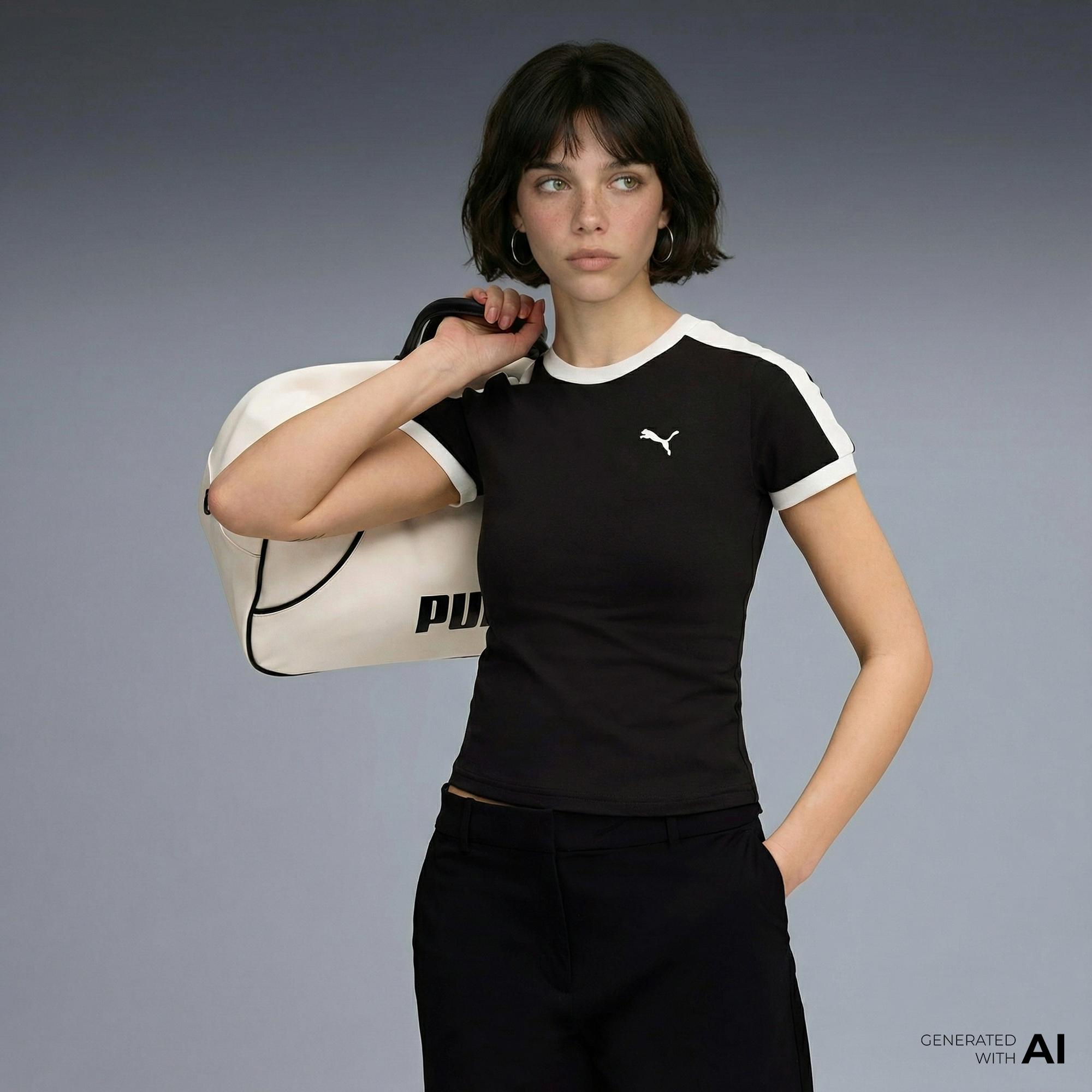 Puma T7 Slim  Kadın Siyah T-Shirt