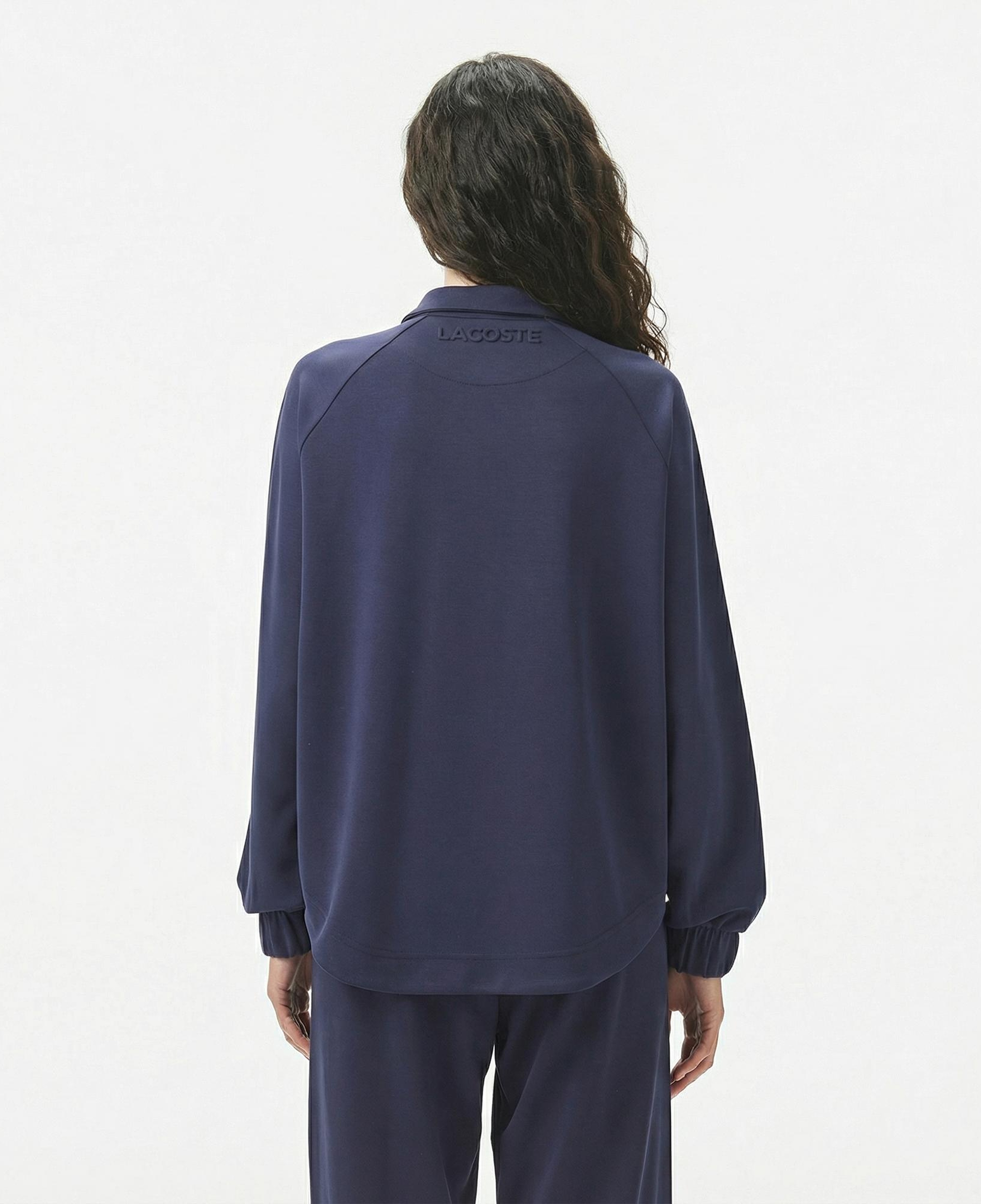 Lacoste Kadın Loose Fit Fermuarlı Lacivert Sweatshirt