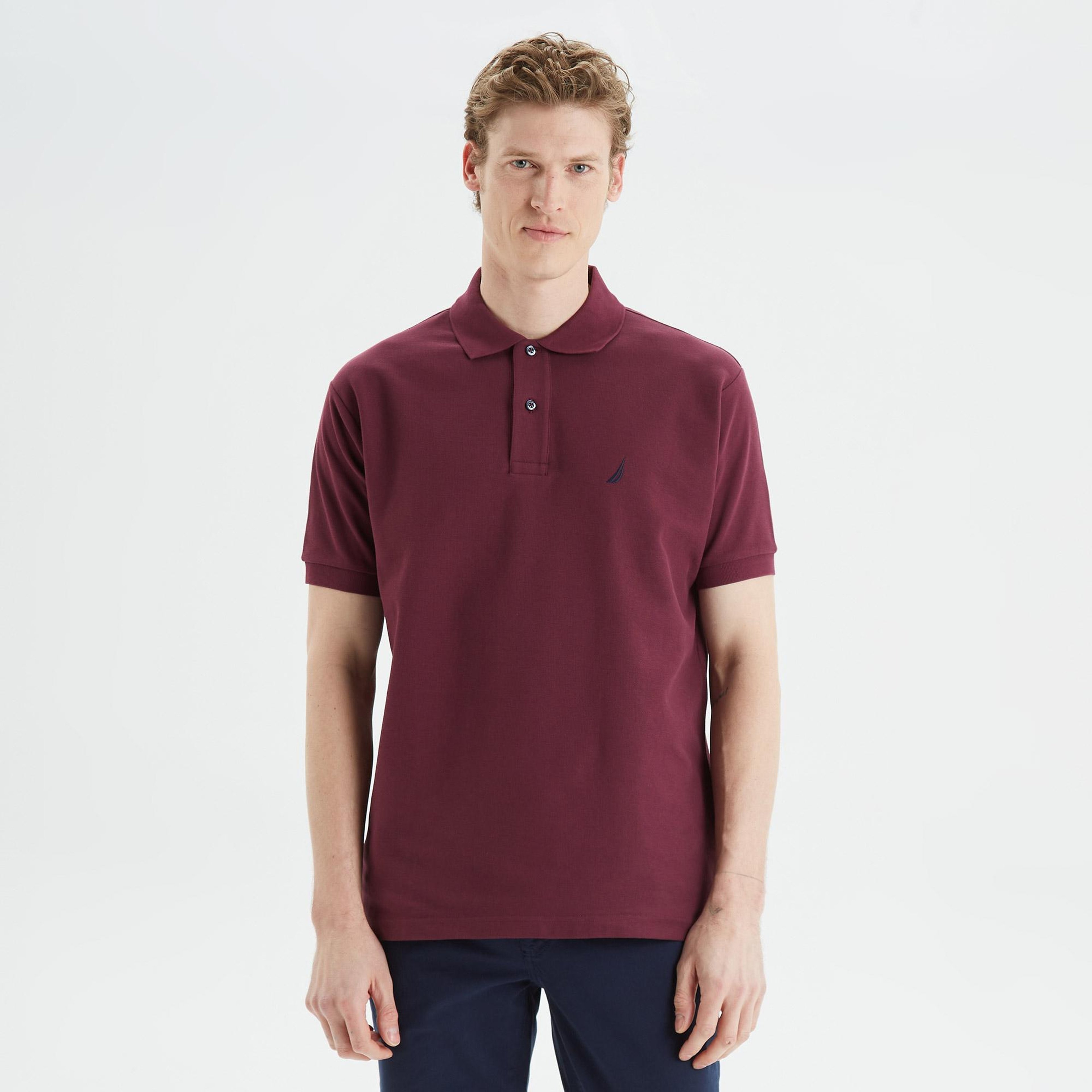 Nautica Erkek Bordo Classic Fit Kısa Kollu Polo Yaka T-Shirt