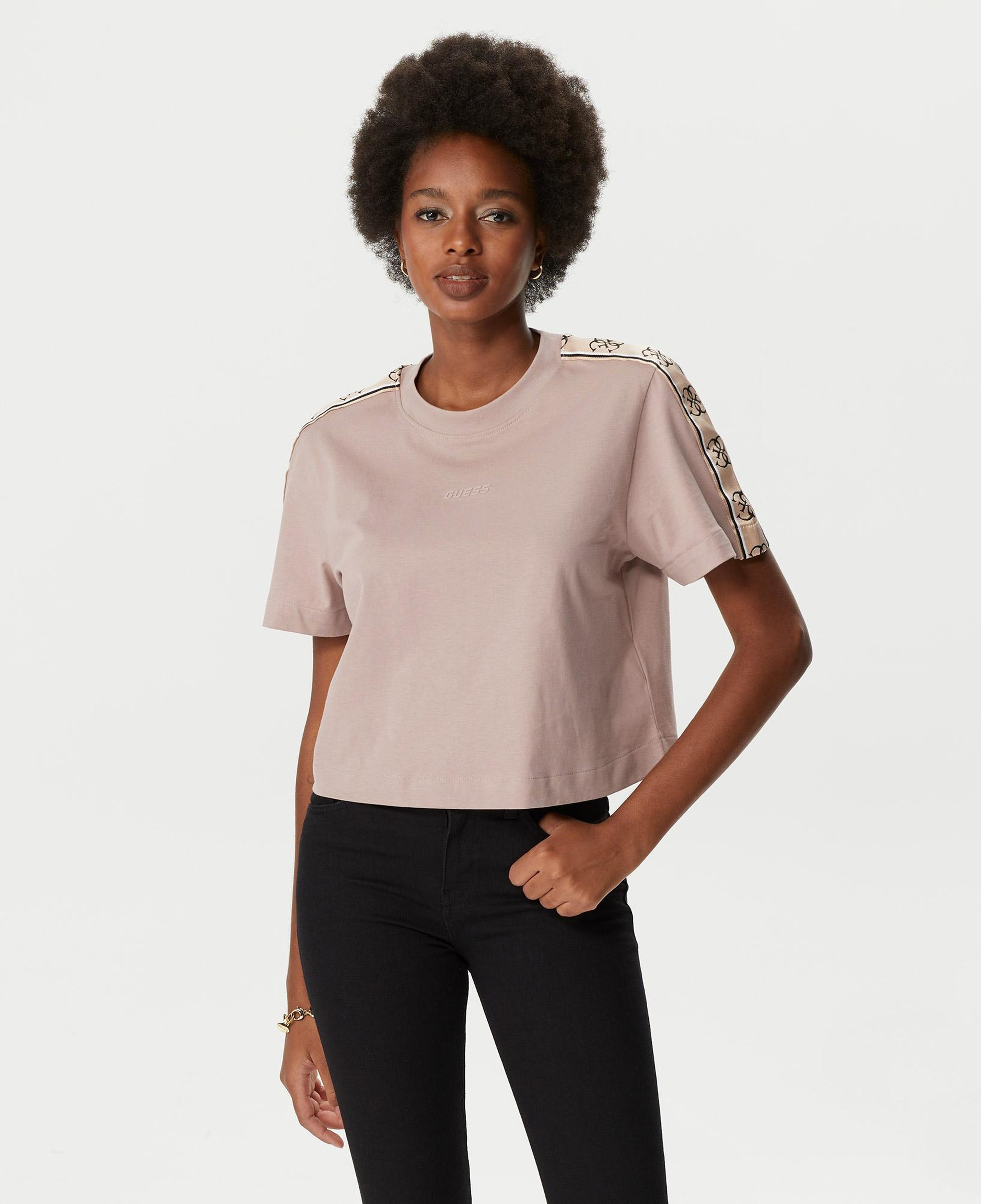 Guess Britney Kadın Pembe Crop T-Shirt