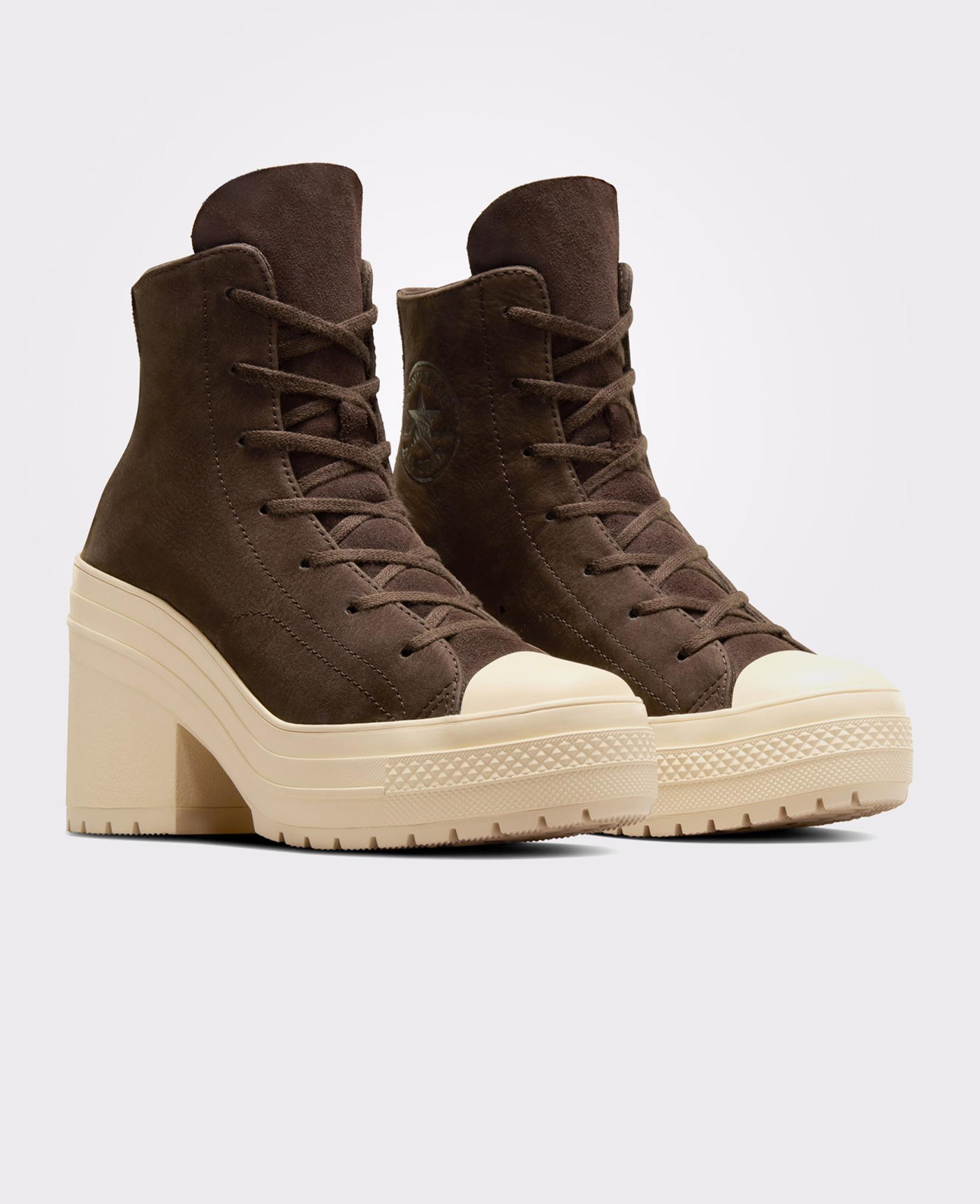 Converse Chuck 70 De Luxe Heel Unisex Kahverengi Deri Platform Sneaker