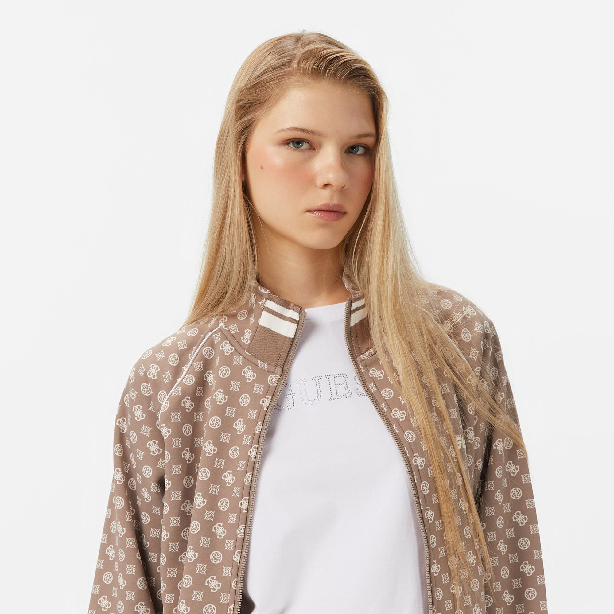 Guess Aggie Scuba Kadın Bej Sweatshirt