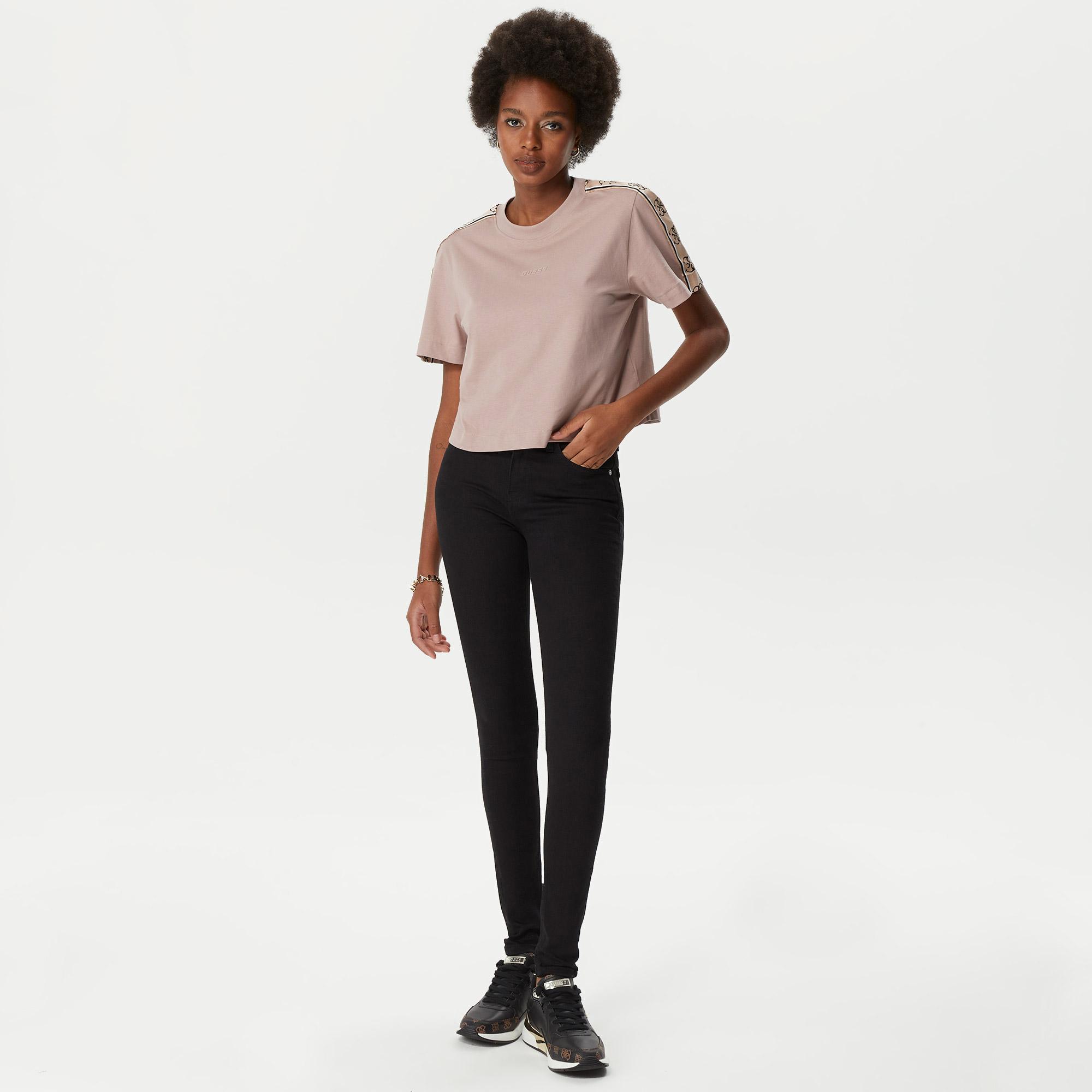 Guess Britney Kadın Pembe Crop T-Shirt