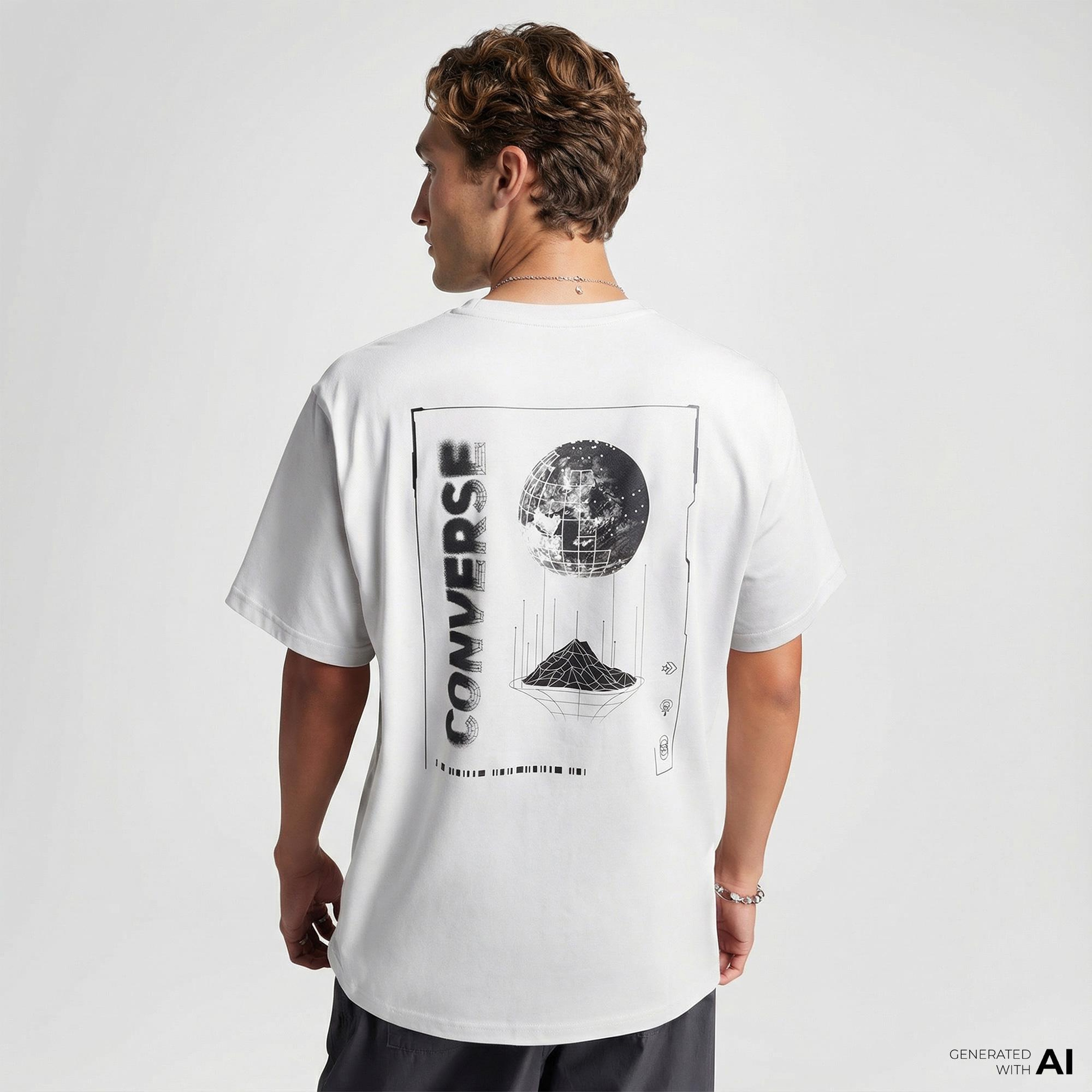 Converse Erkek Grafik Baskılı Beyaz T-Shirt
