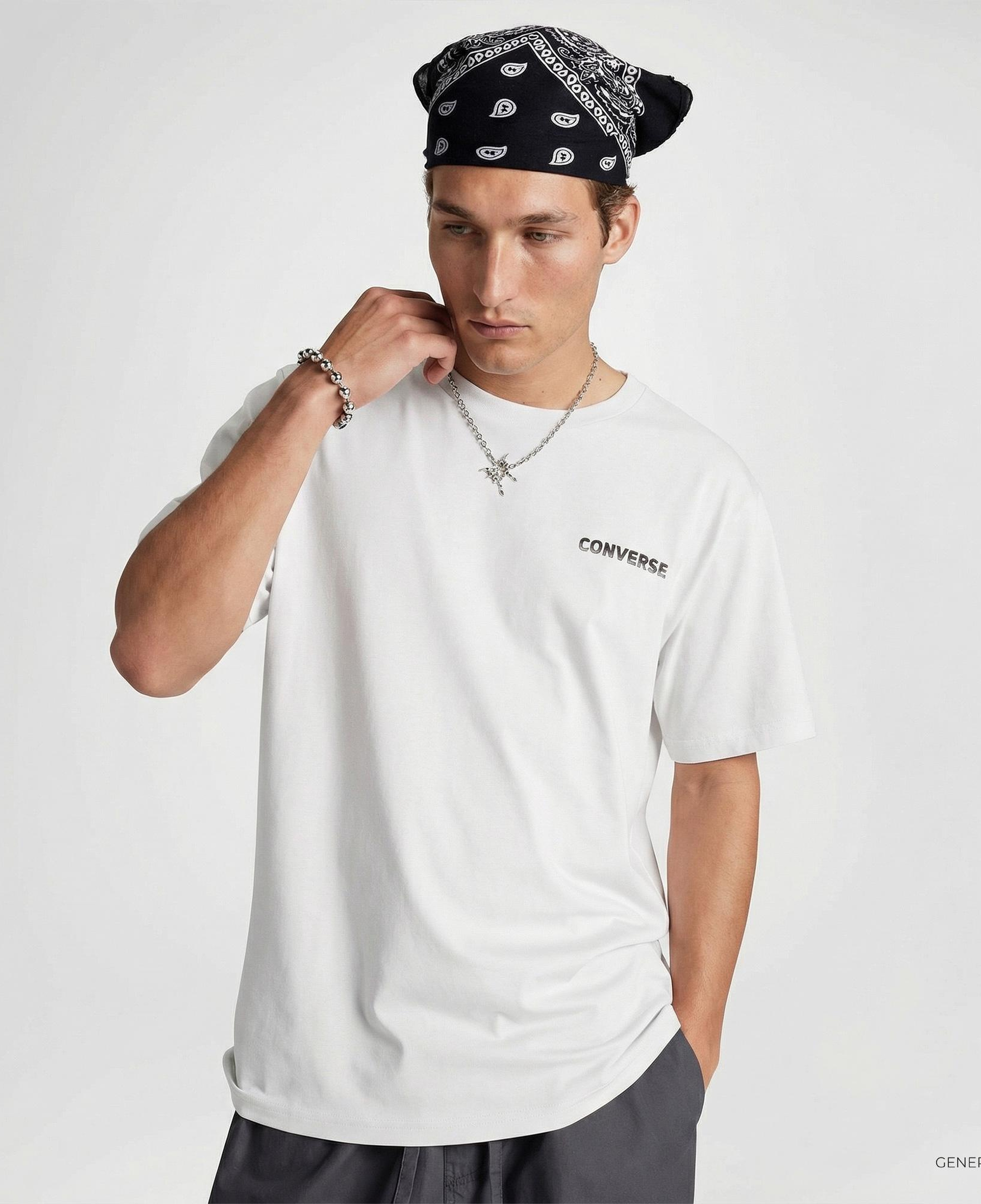 Converse Erkek Grafik Baskılı Beyaz T-Shirt