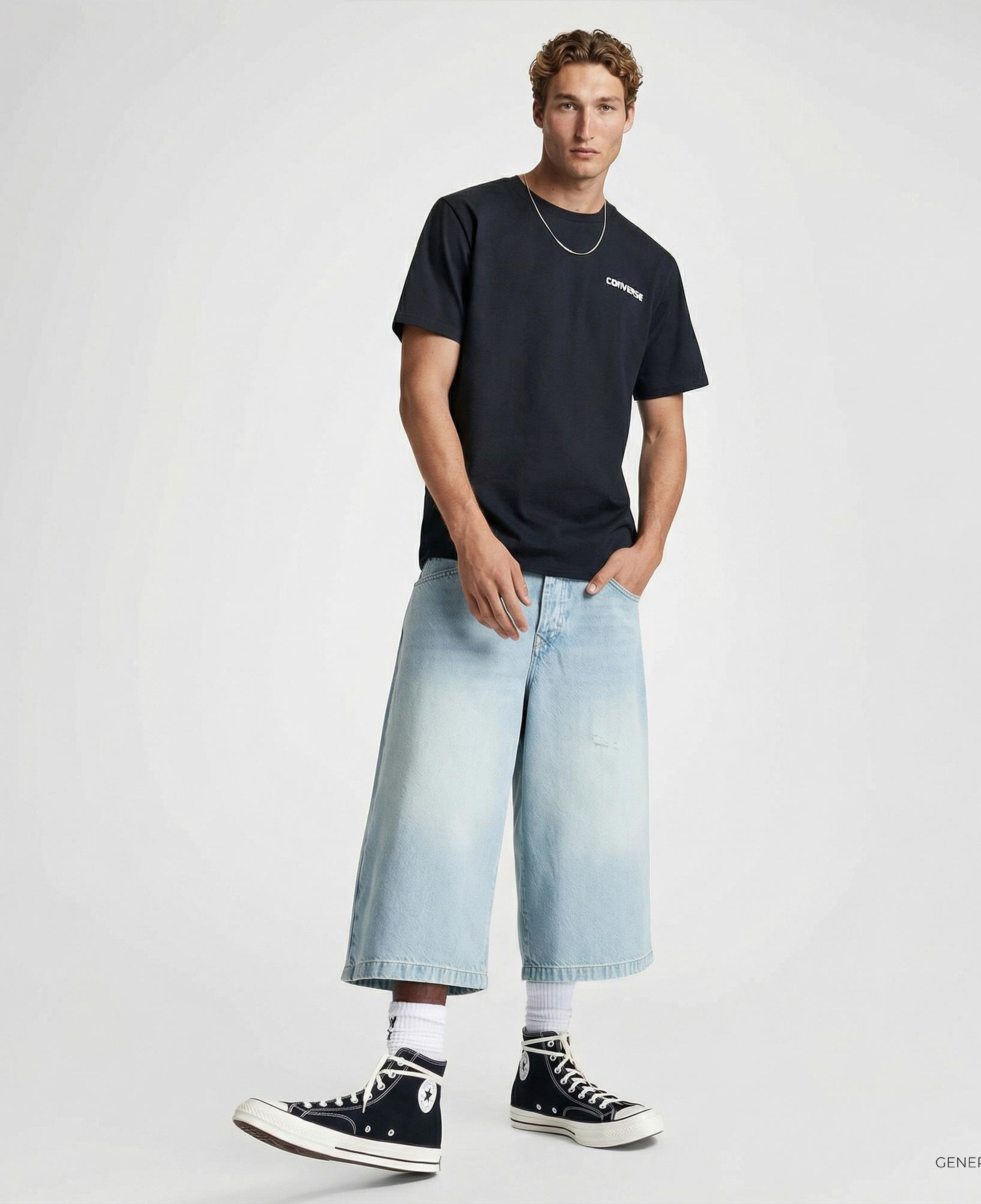 Converse Erkek Grafik Baskılı Siyah T-Shirt