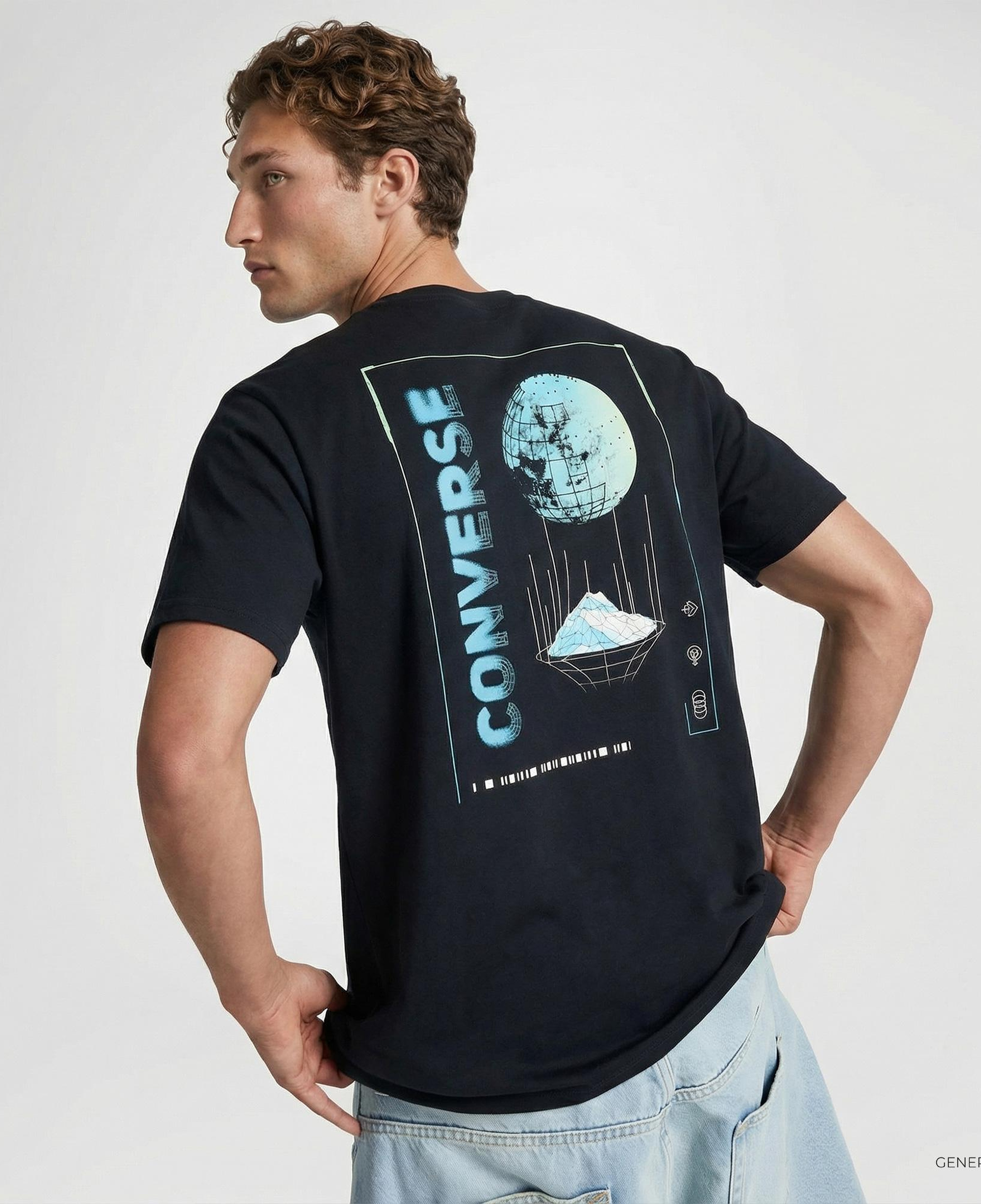 Converse Erkek Grafik Baskılı Siyah T-Shirt