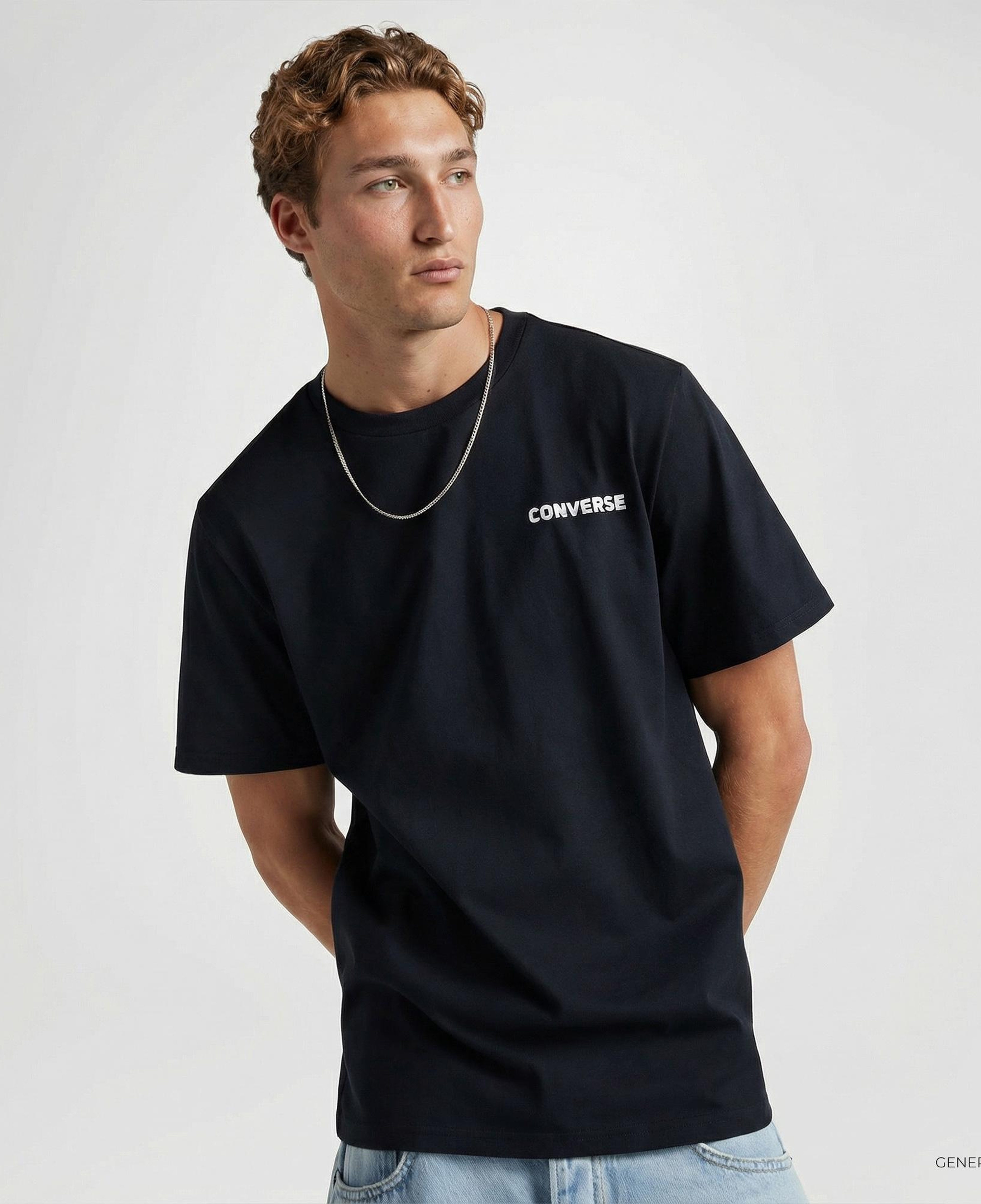 Converse Erkek Grafik Baskılı Siyah T-Shirt