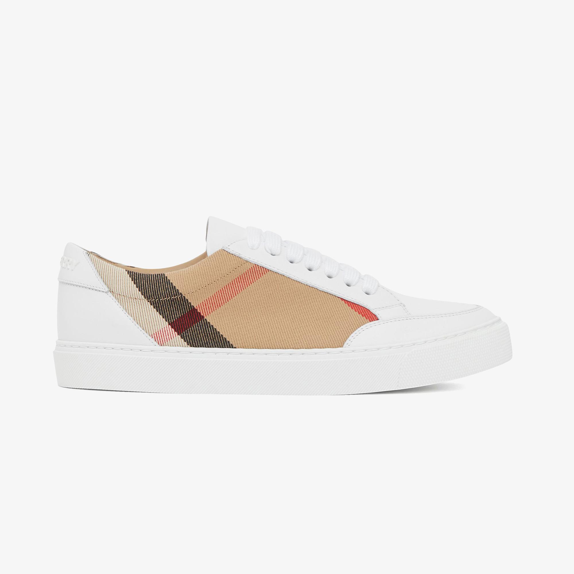 Burberry New Salmond House And Leather Kadın Beyaz Sneaker