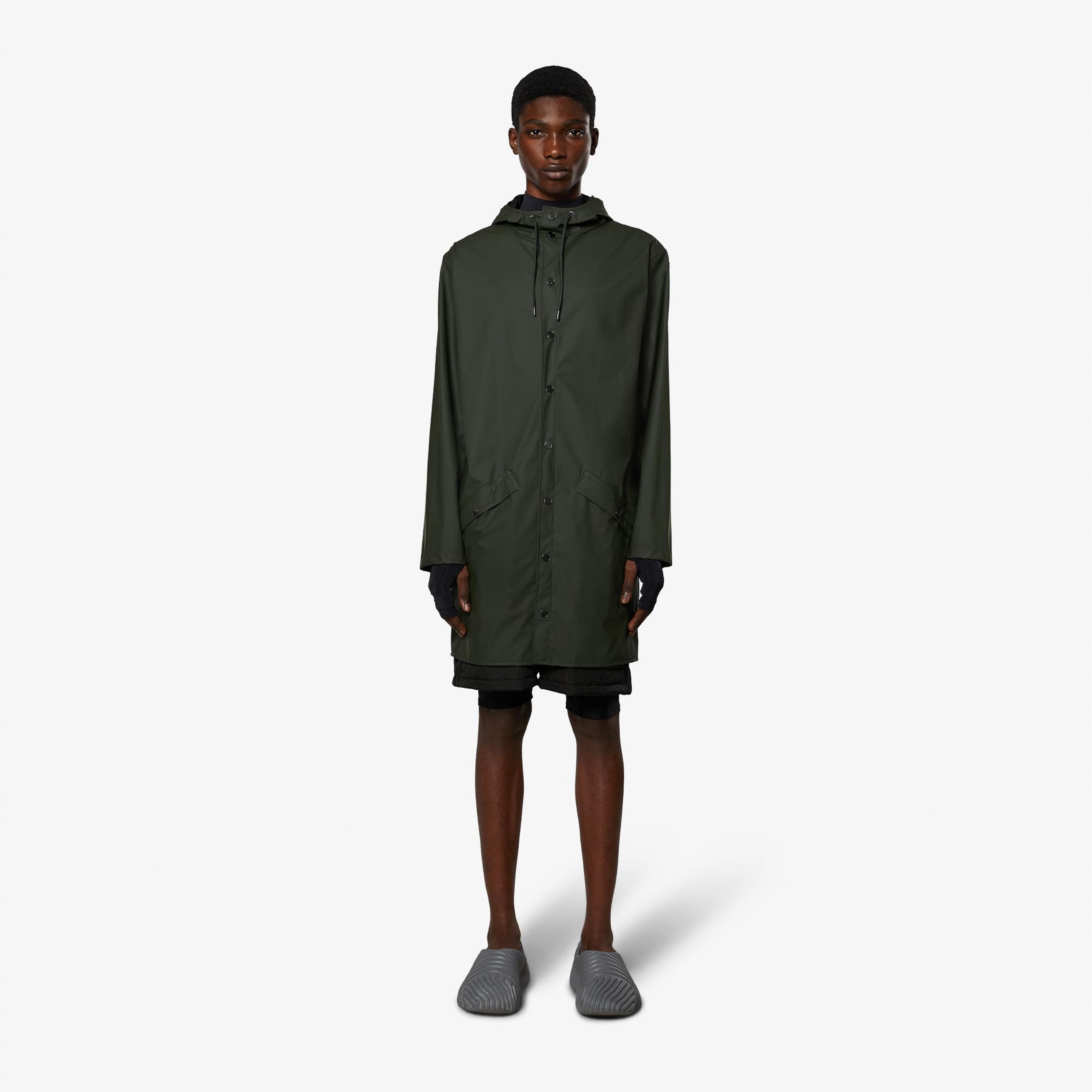 Rains Long W3 Unisex Koyu Yeşil Yağmurluk
