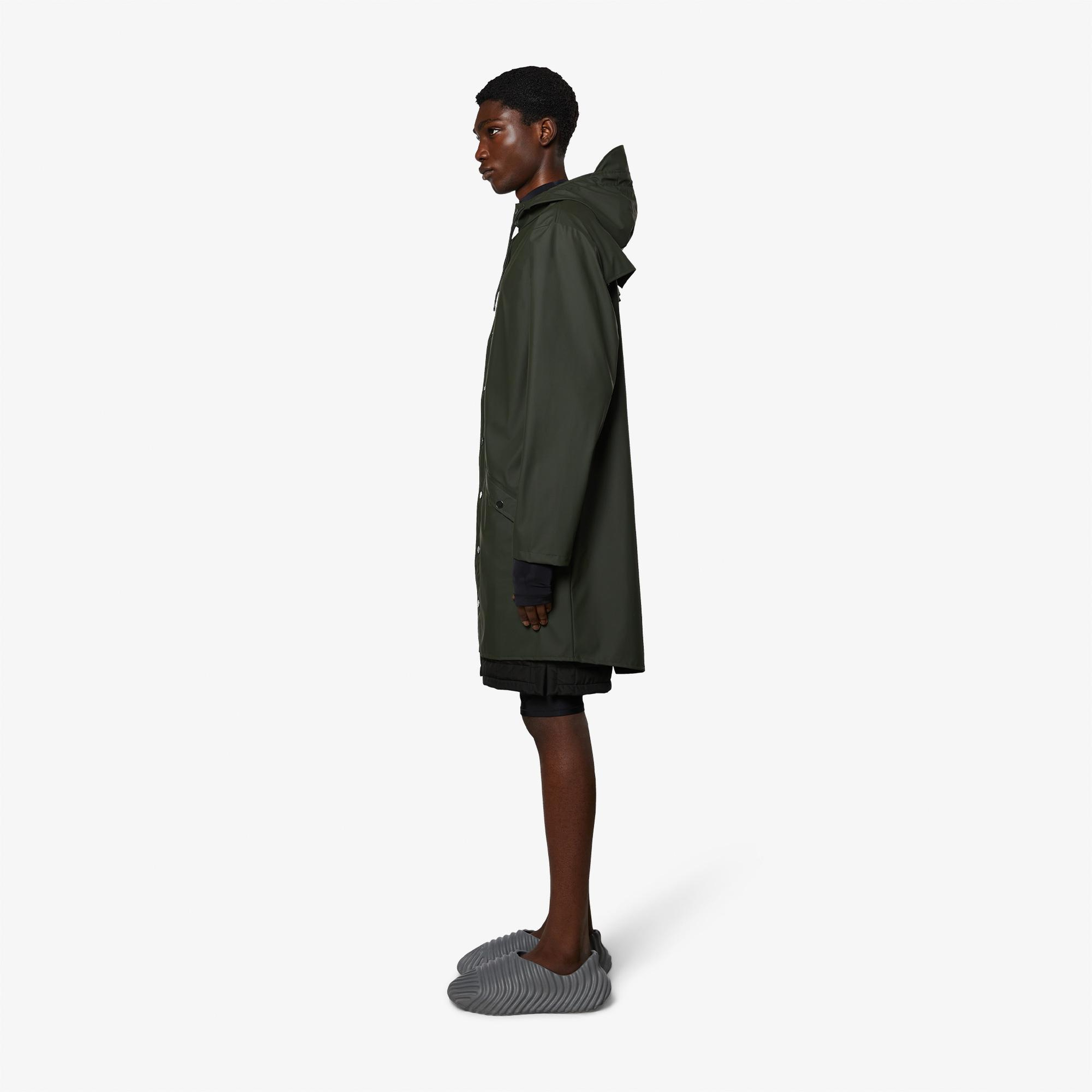 Rains Long W3 Unisex Koyu Yeşil Yağmurluk