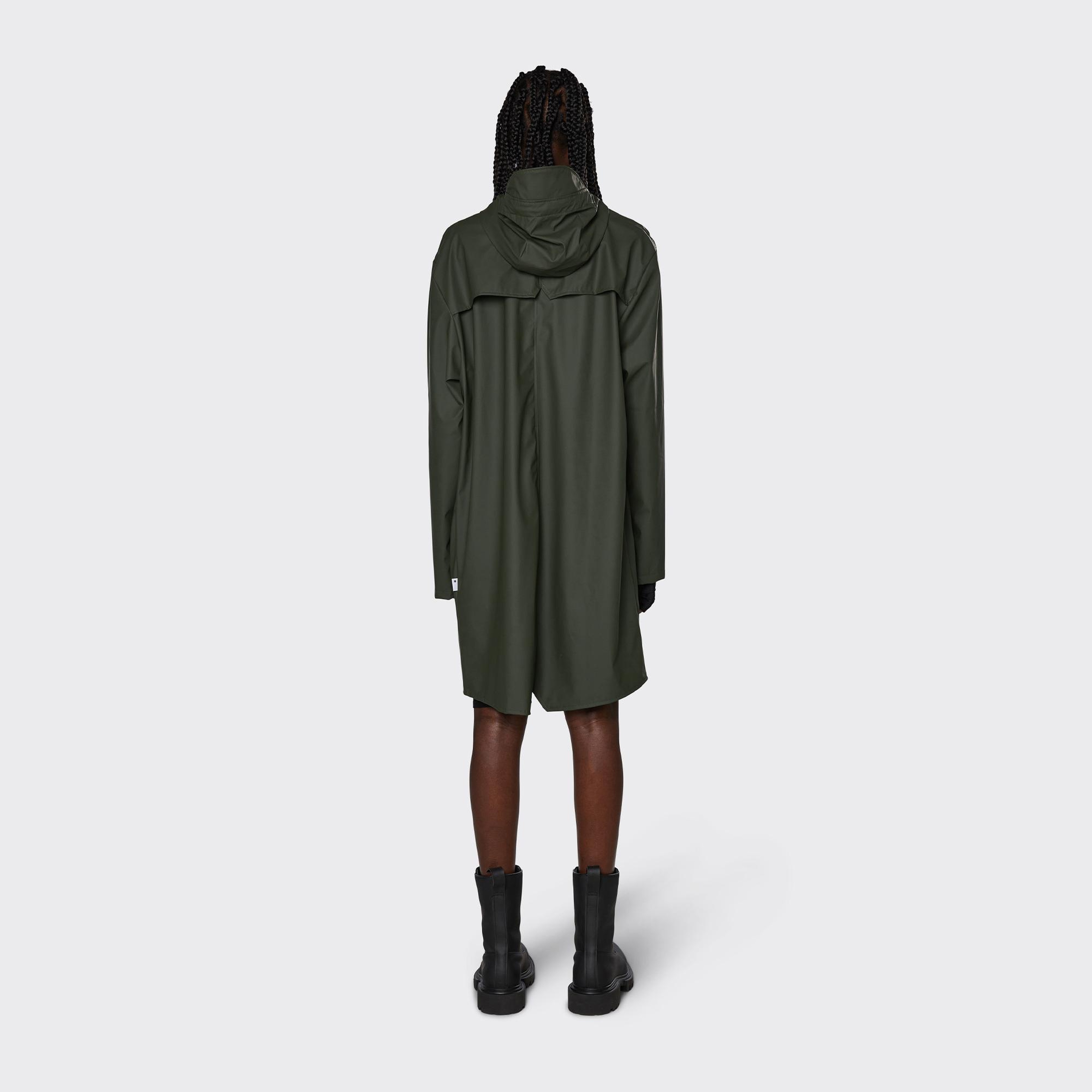Rains Long W3 Unisex Koyu Yeşil Yağmurluk
