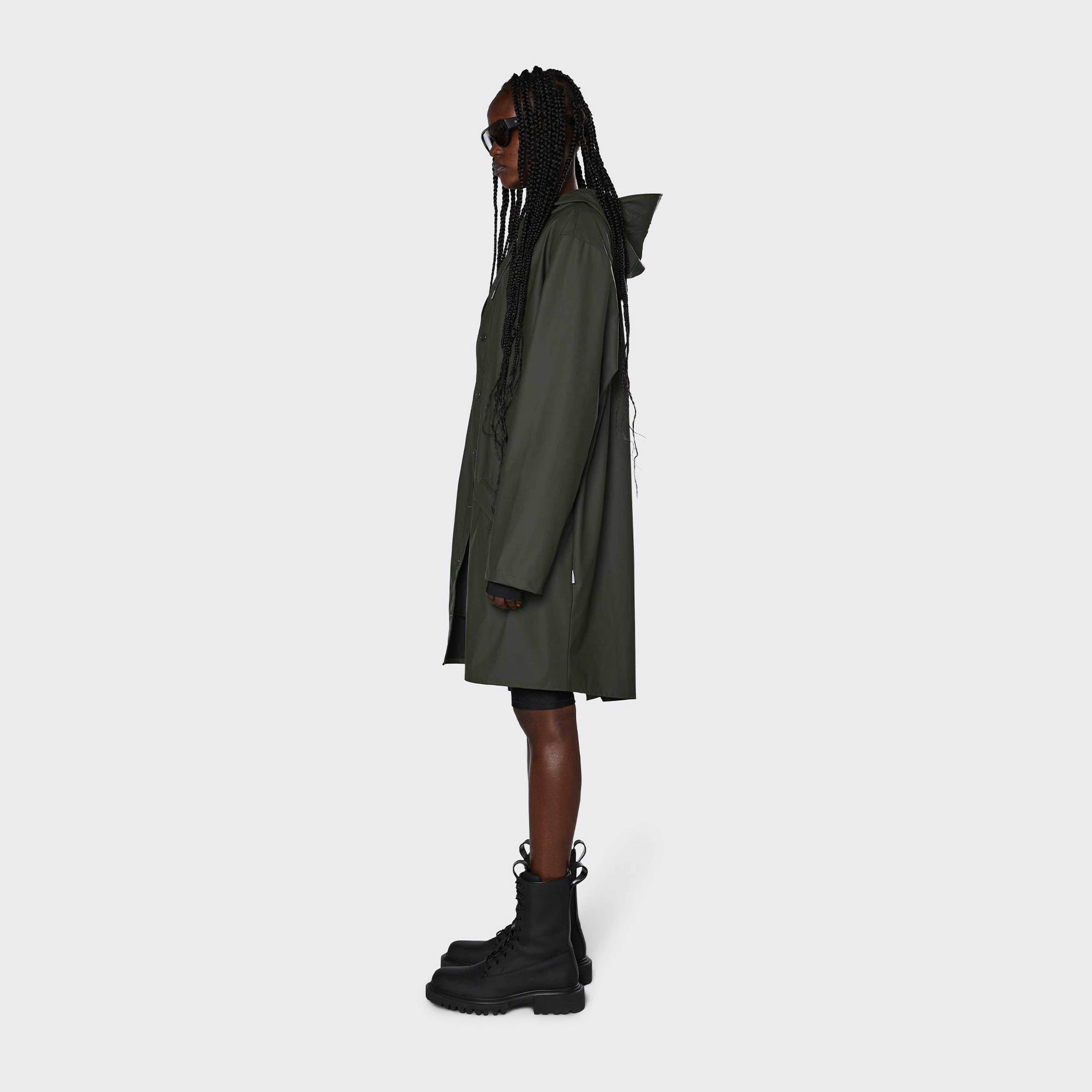 Rains Long W3 Unisex Koyu Yeşil Yağmurluk