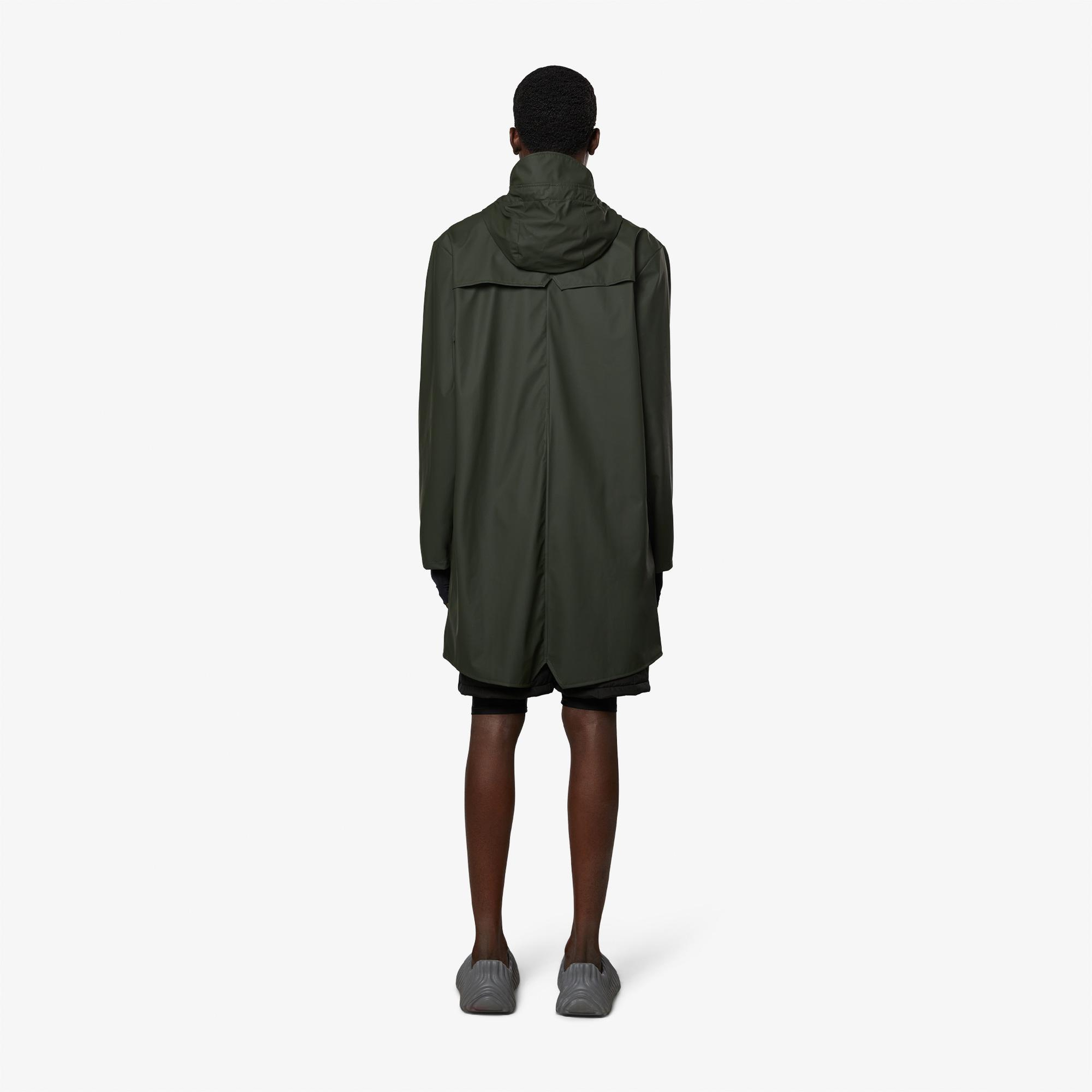 Rains Long W3 Unisex Koyu Yeşil Yağmurluk