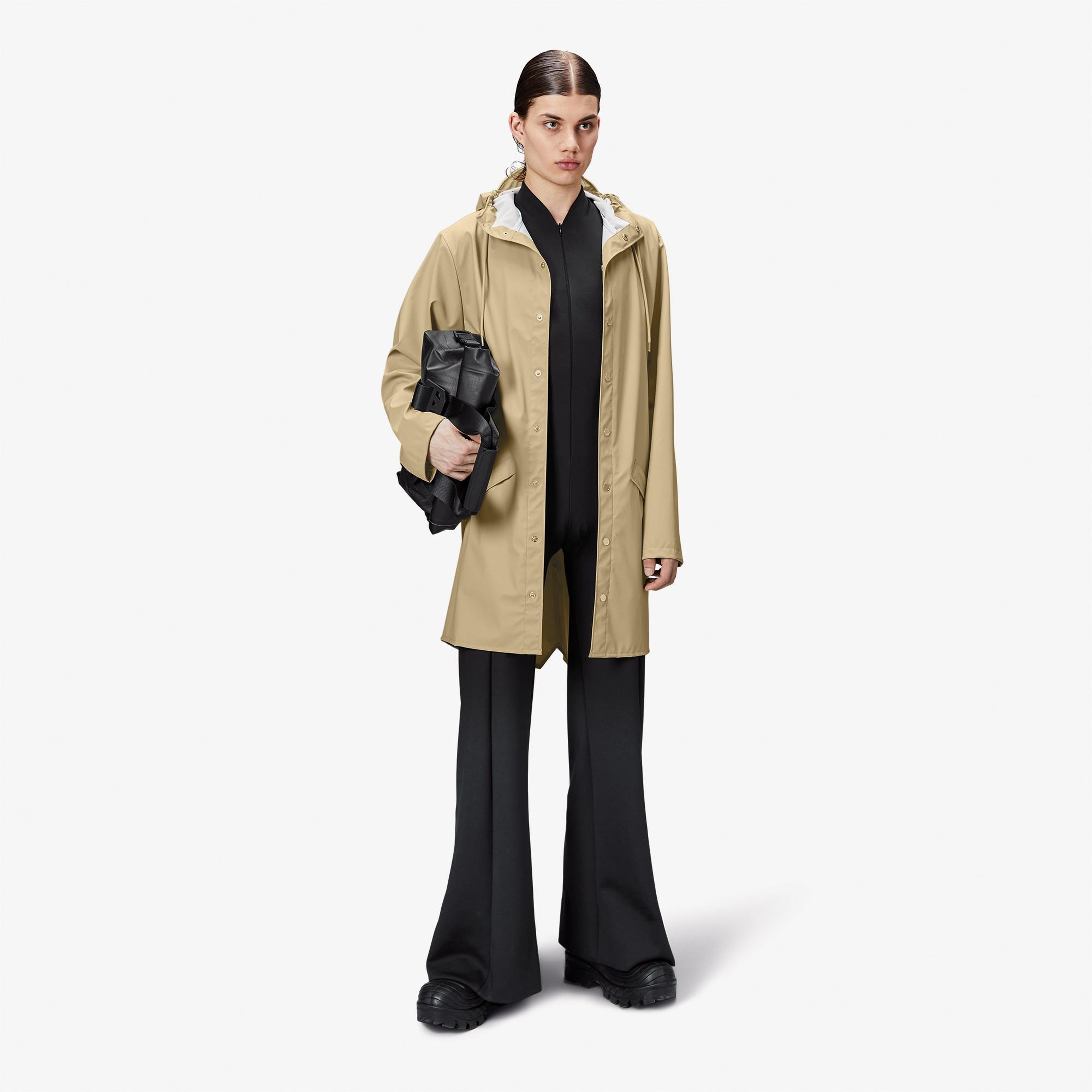 Rains Long Unisex Bej Yağmurluk