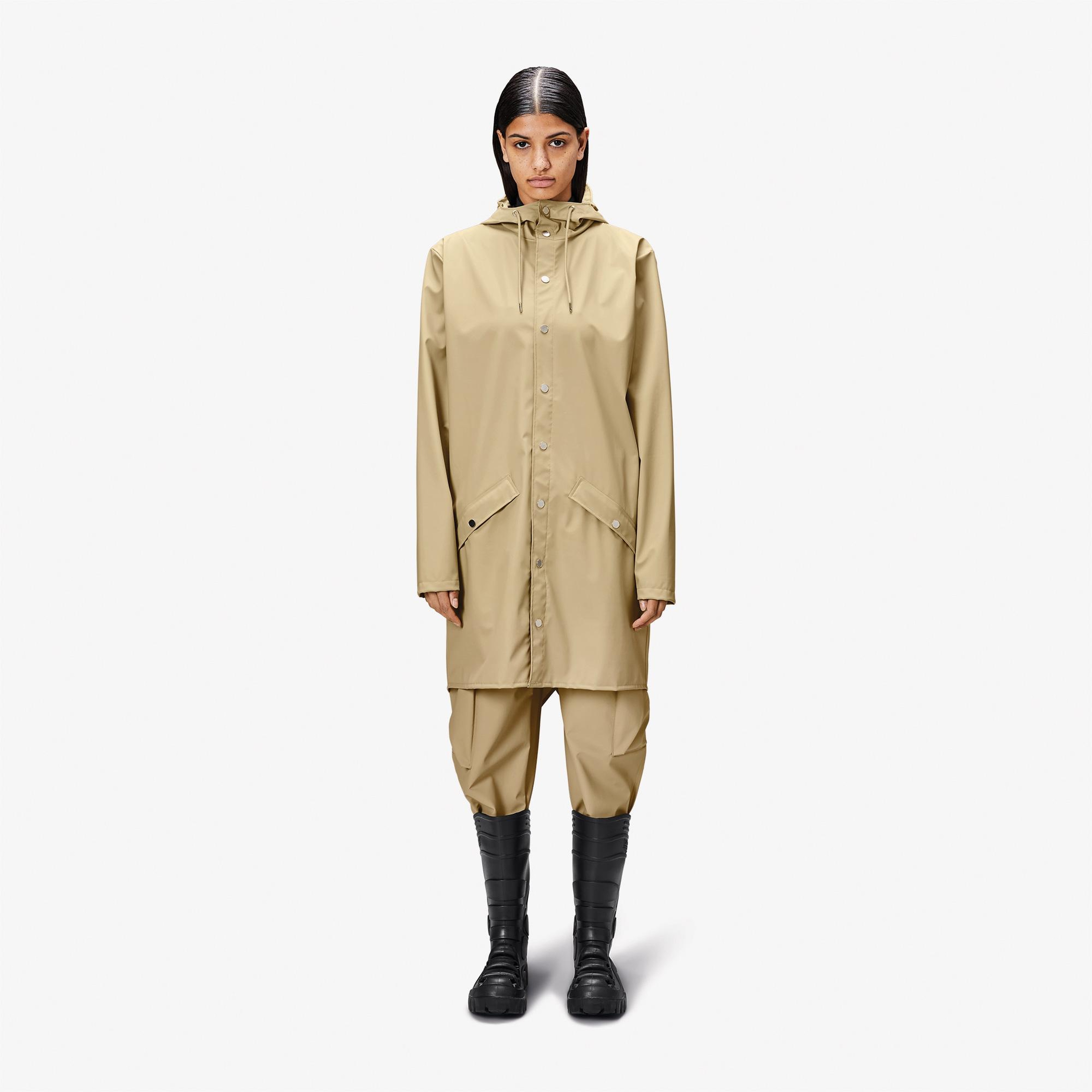 Rains Long Unisex Bej Yağmurluk