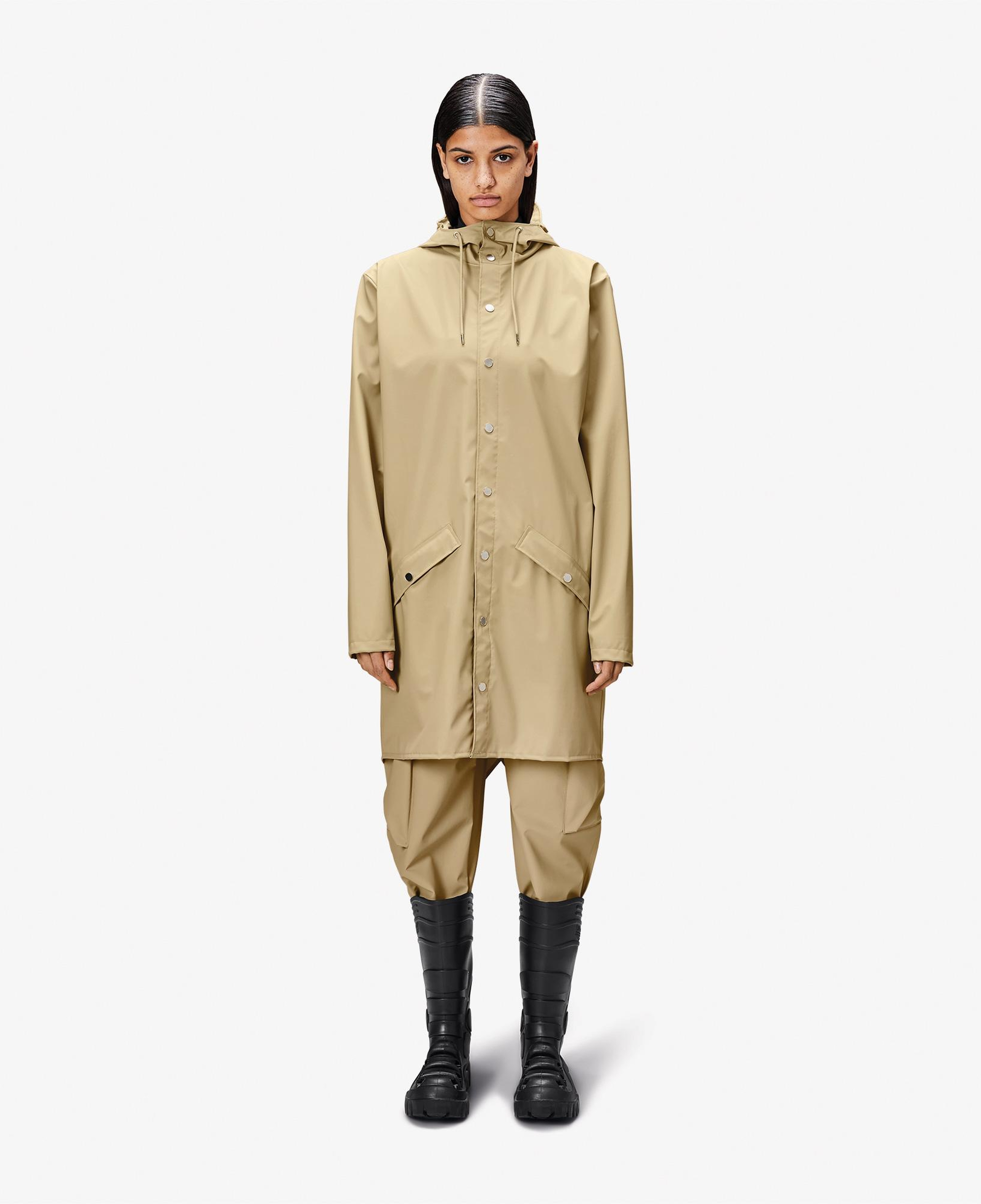 Rains Long Unisex Bej Yağmurluk