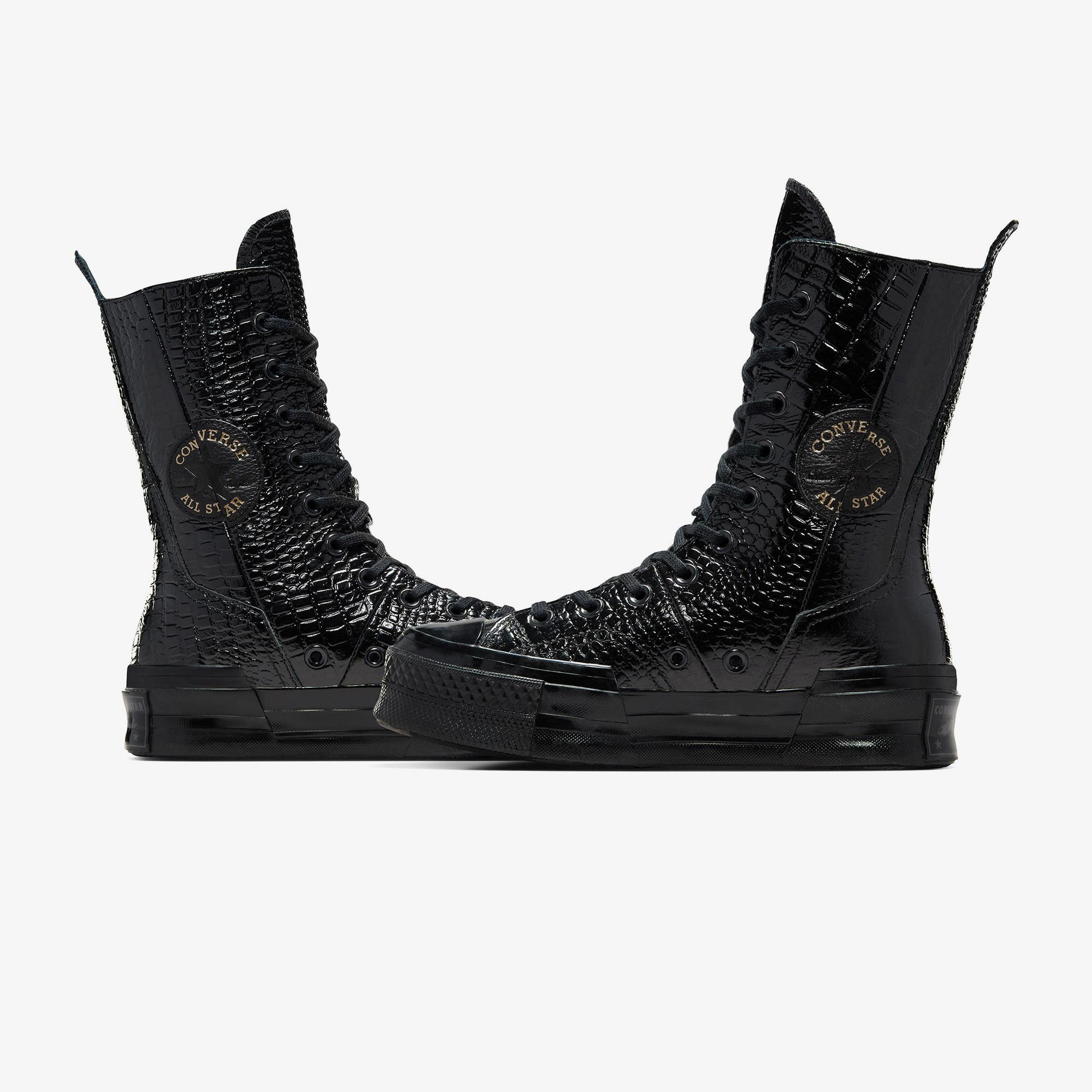 Converse Chuck 70 Plus XHi Unisex Siyah Deri Platform Sneaker