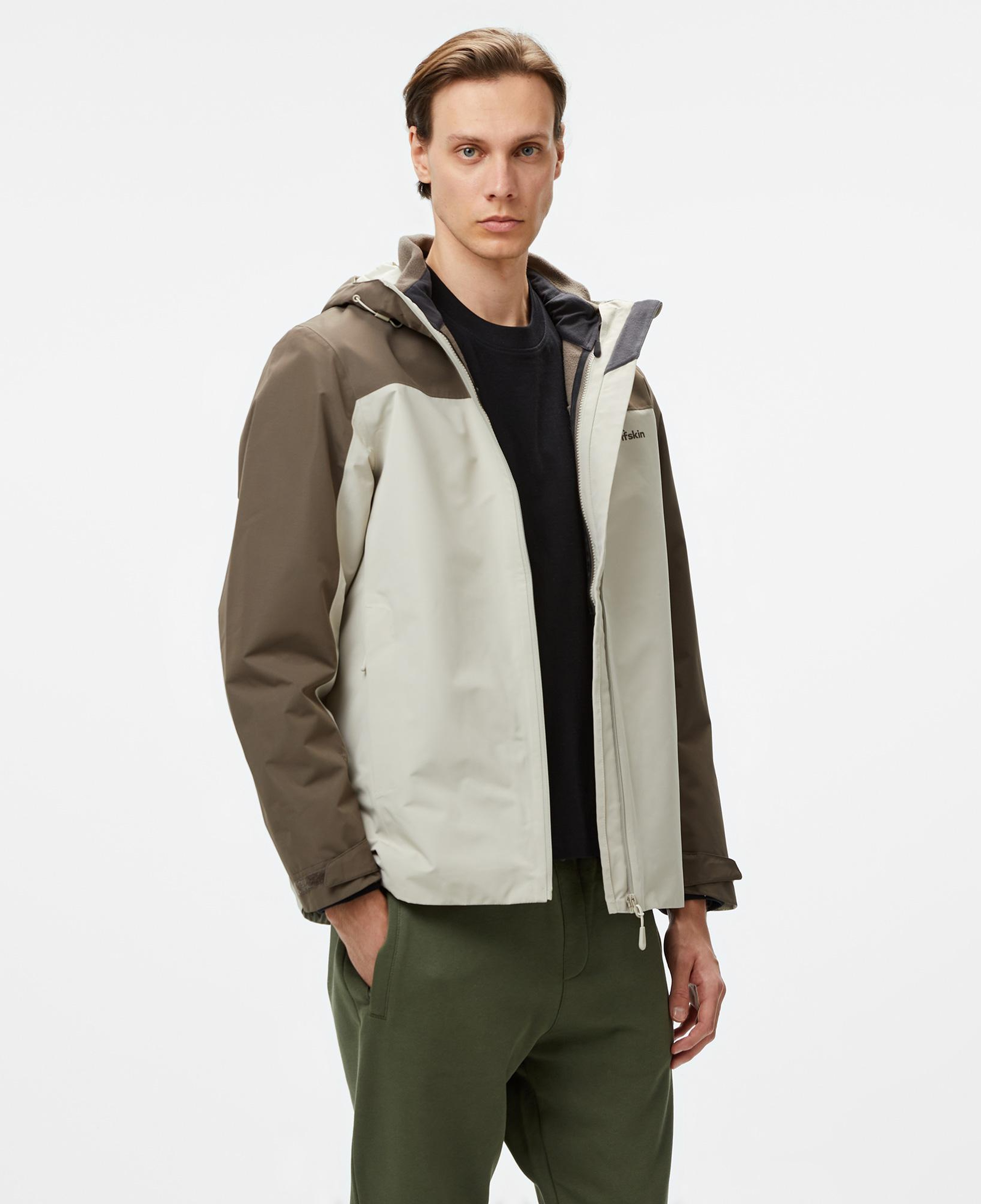 Jack Wolfskin Taubenberg 3In1 Erkek Gri Outdoor Ceketi