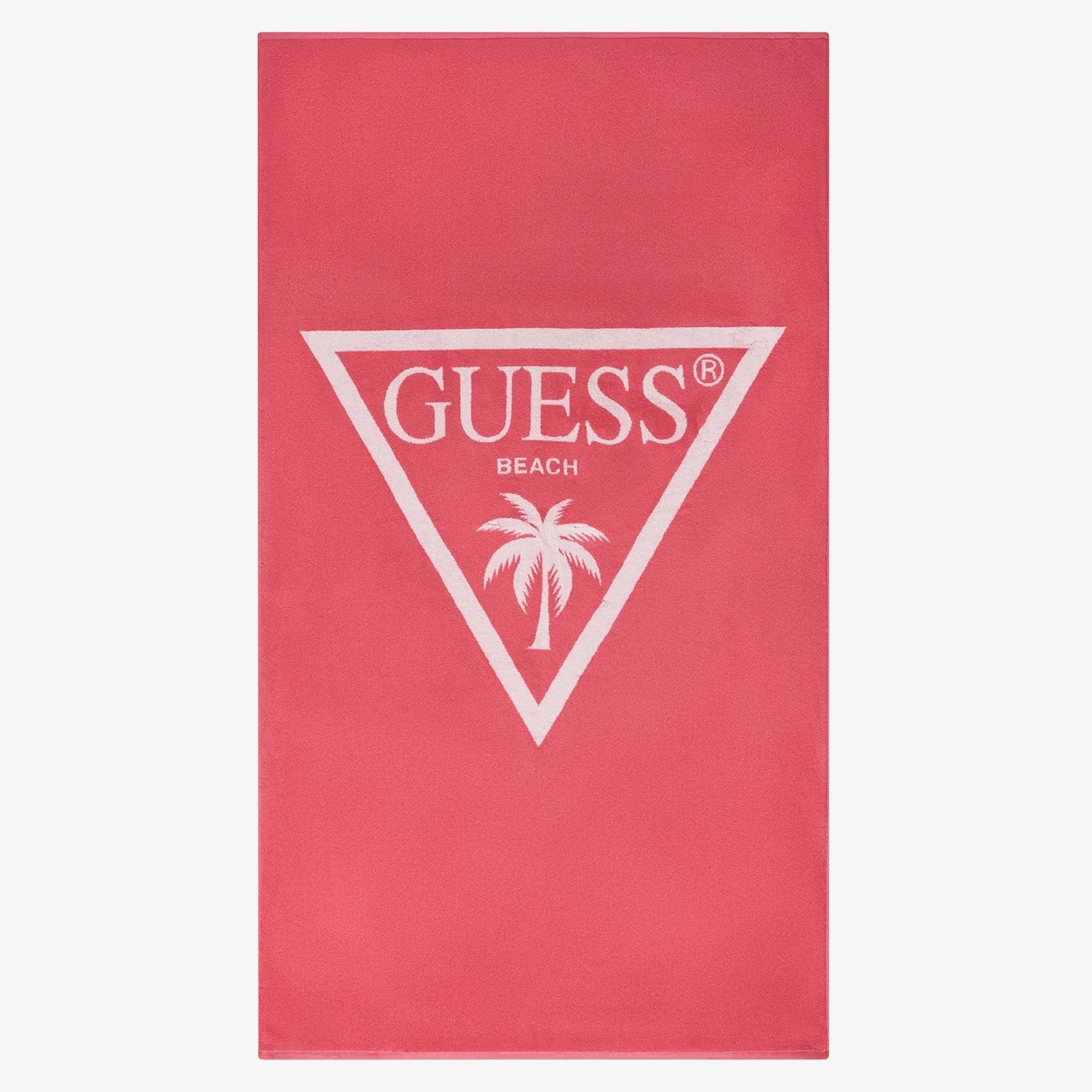 Guess Jacq Palm Triangle L  Unisex Pembe Plaj Havlusu