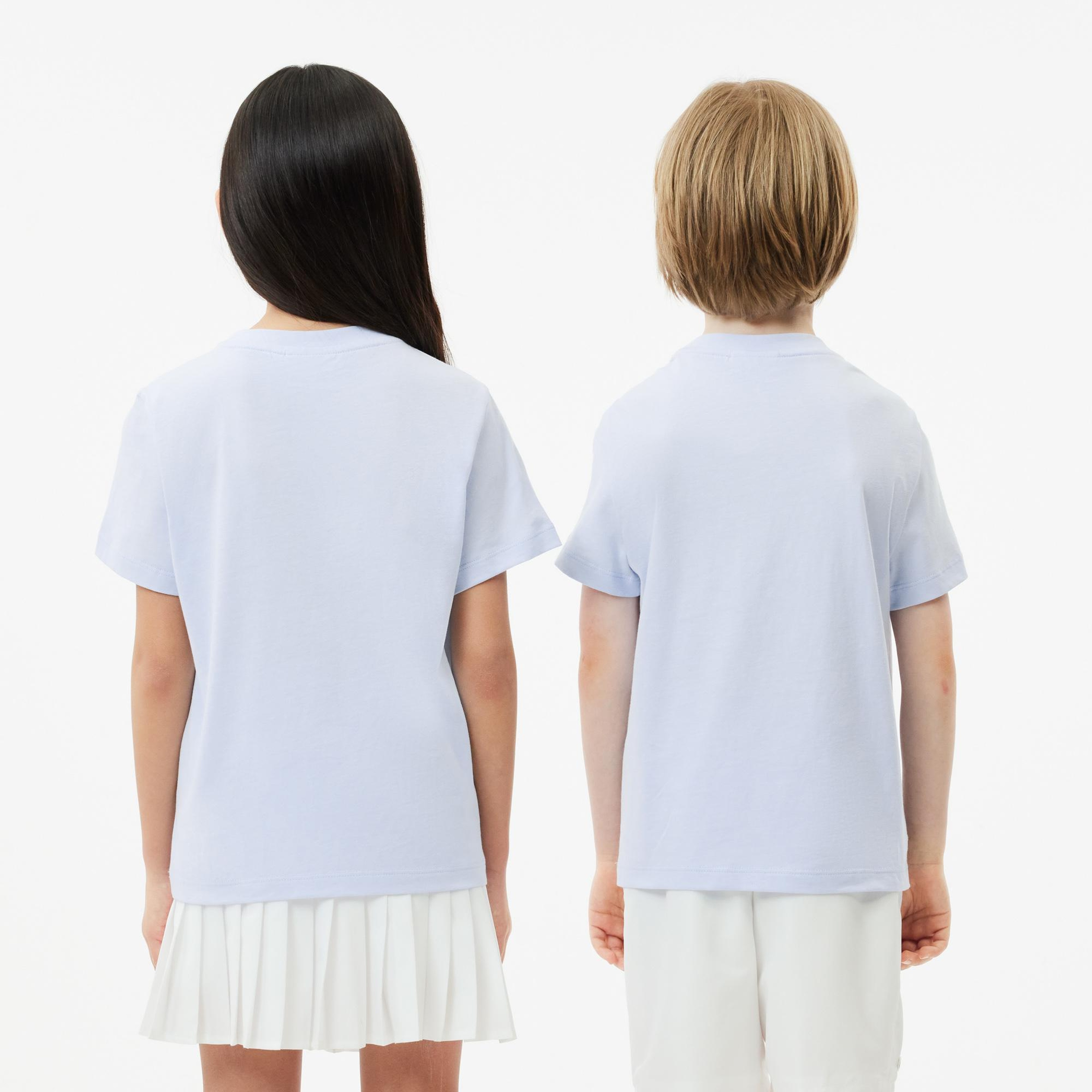 Lacoste Çocuk Bisiklet Yaka Baskılı Mavi T-Shirt