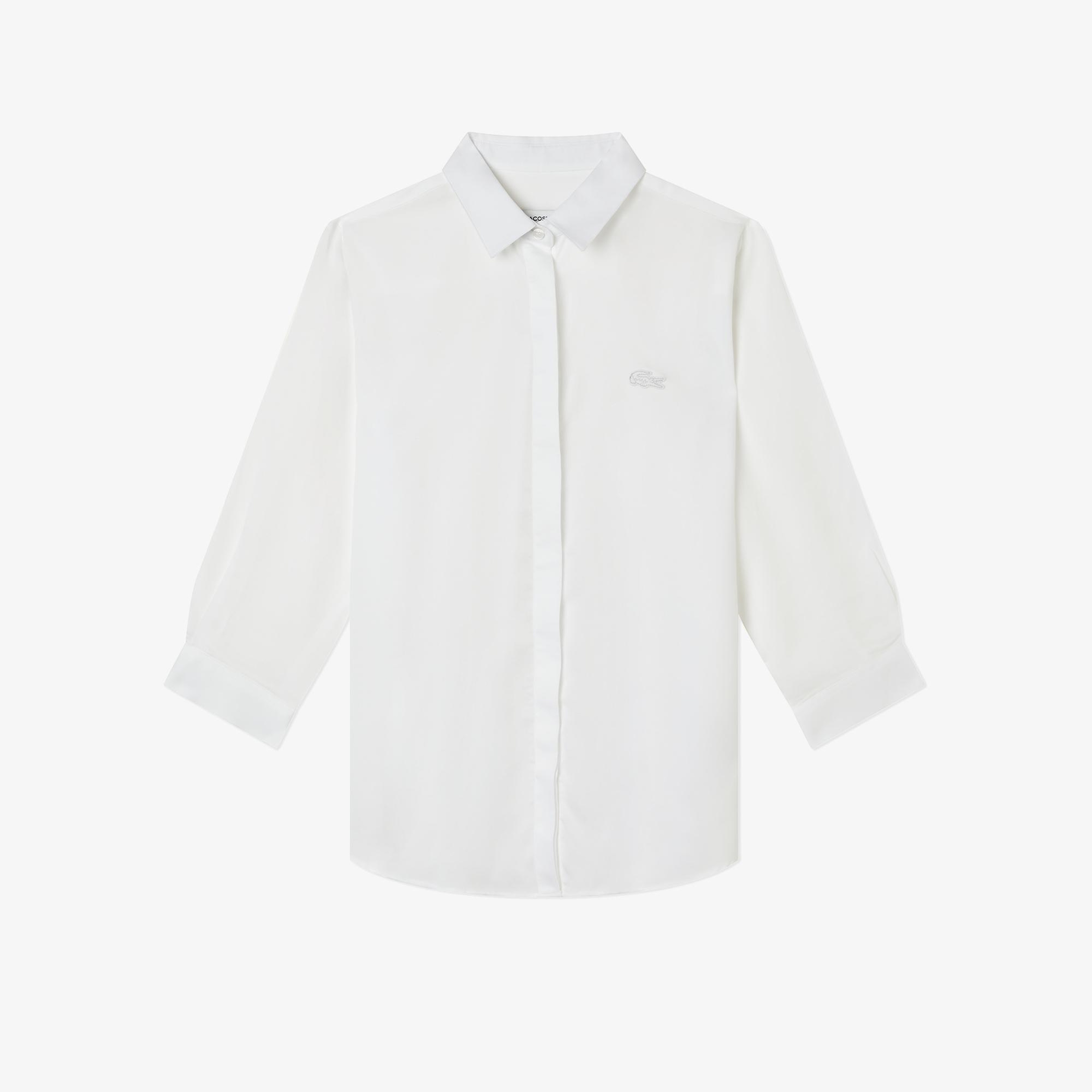 Lacoste Kadın Regular Fit Yarım Kol Beyaz Gömlek